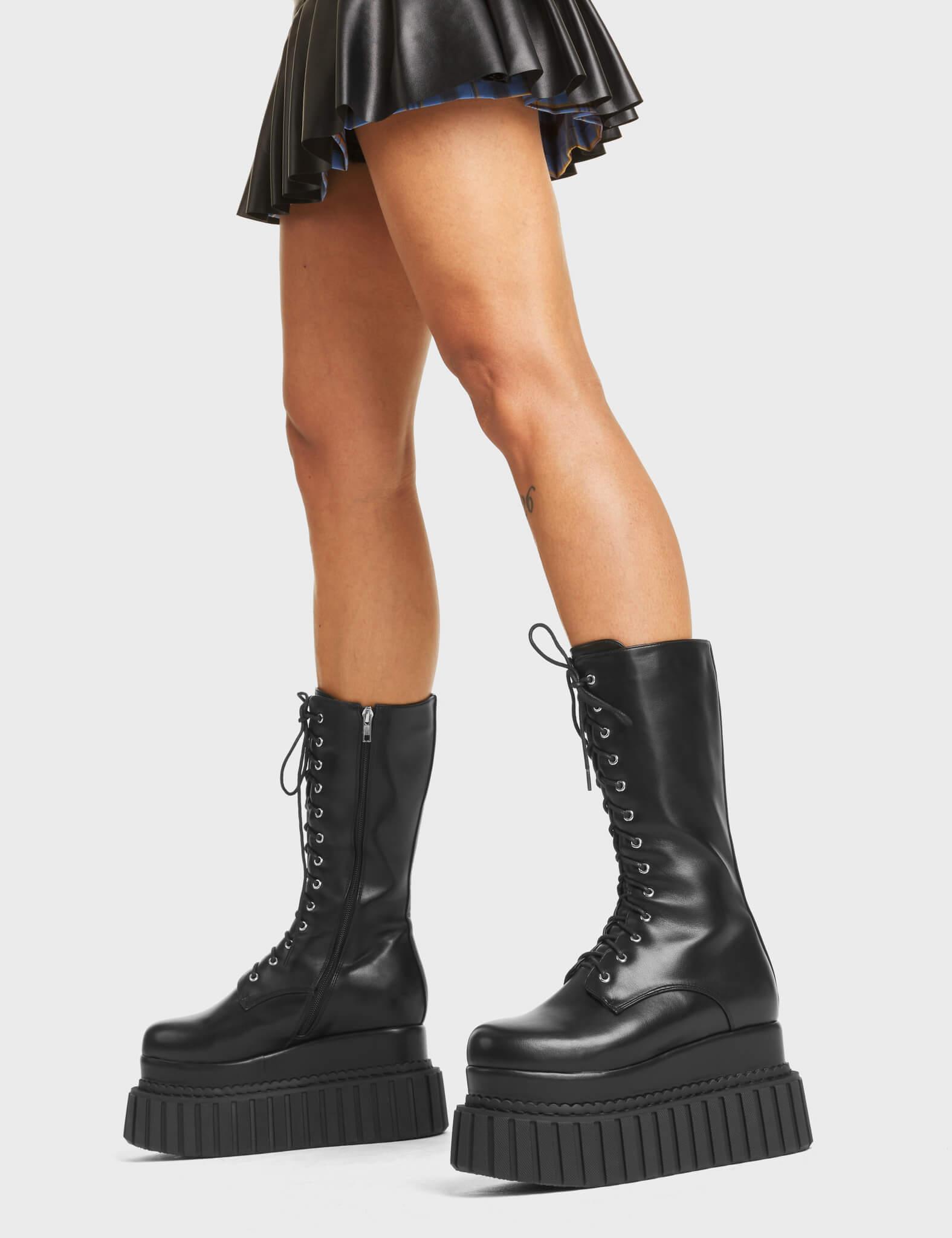 Rock Out Chunky Creeper Calf Boots Product Image