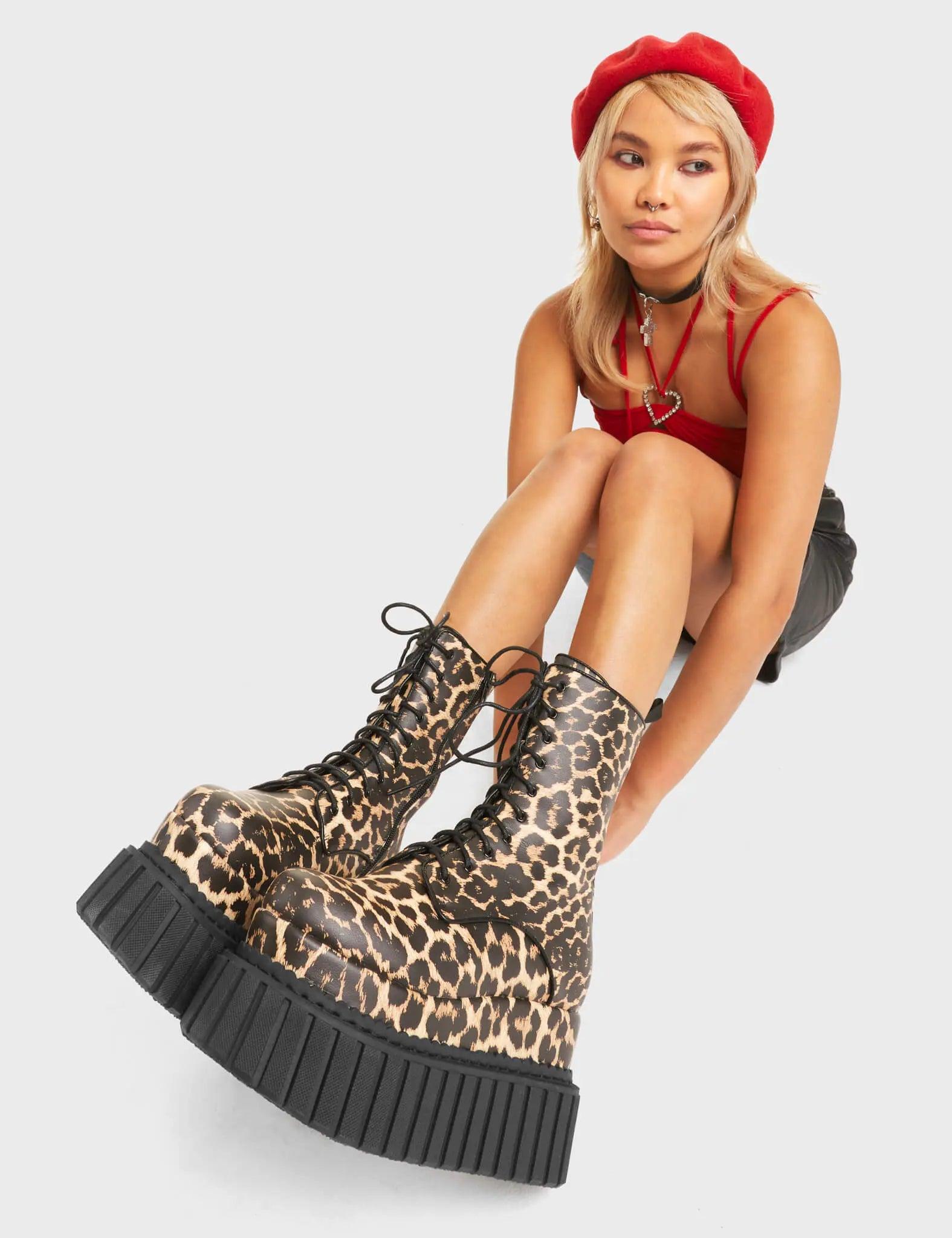 Jungle Queen Chunky Creeper Platform Ankle Boots Product Image