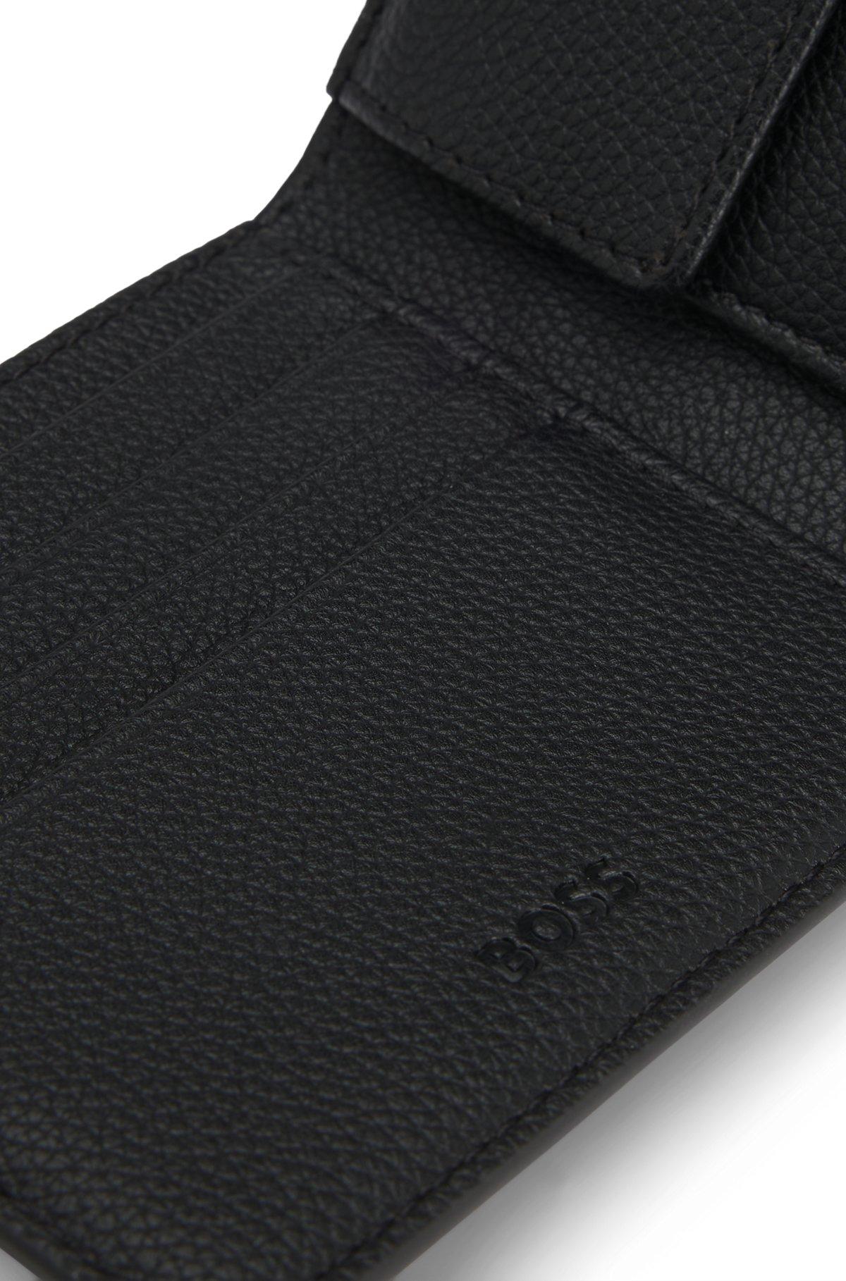 BOSS - Grained faux-leather wallet with logo trim - Black Product Image
