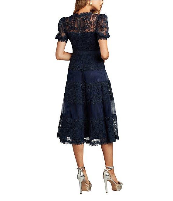 Tadashi Shoji Short Sleeve Lace Midi Dress Product Image