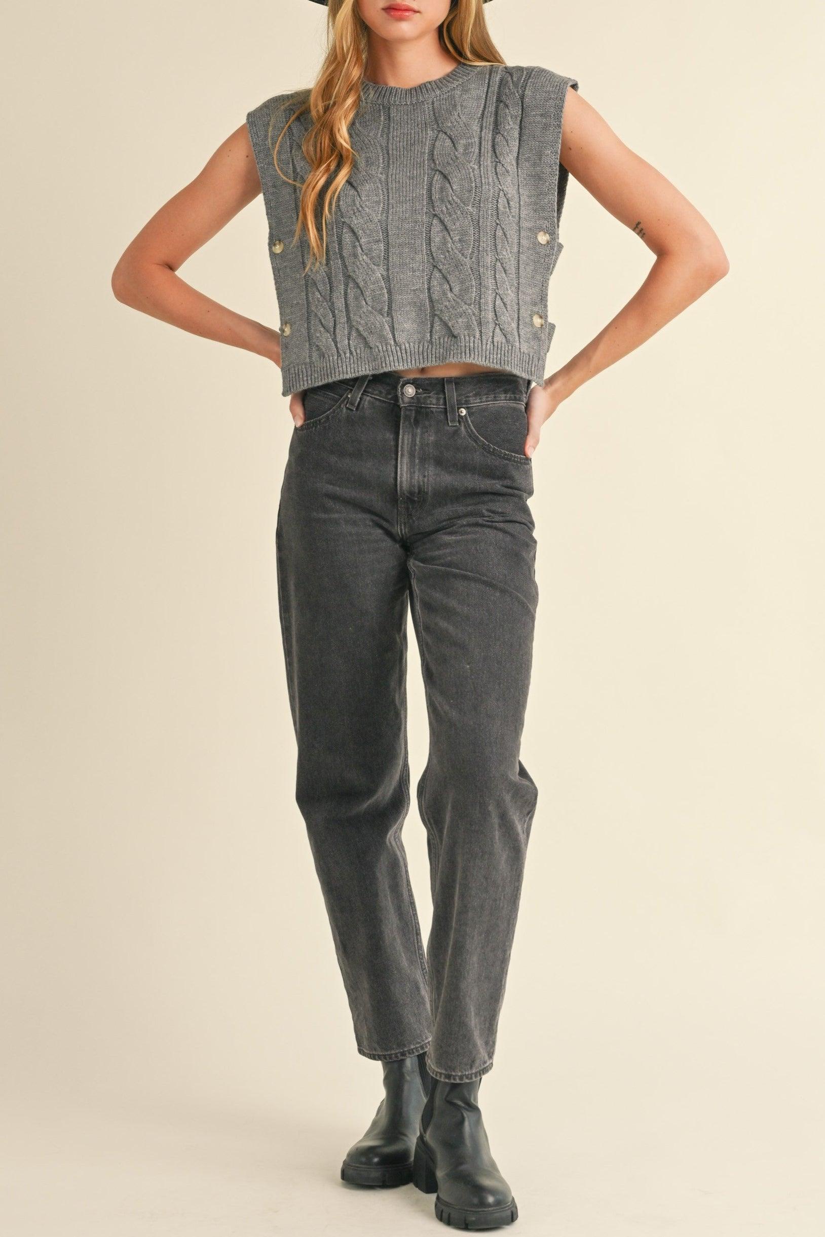 Cable Knit Open Side Vest Product Image