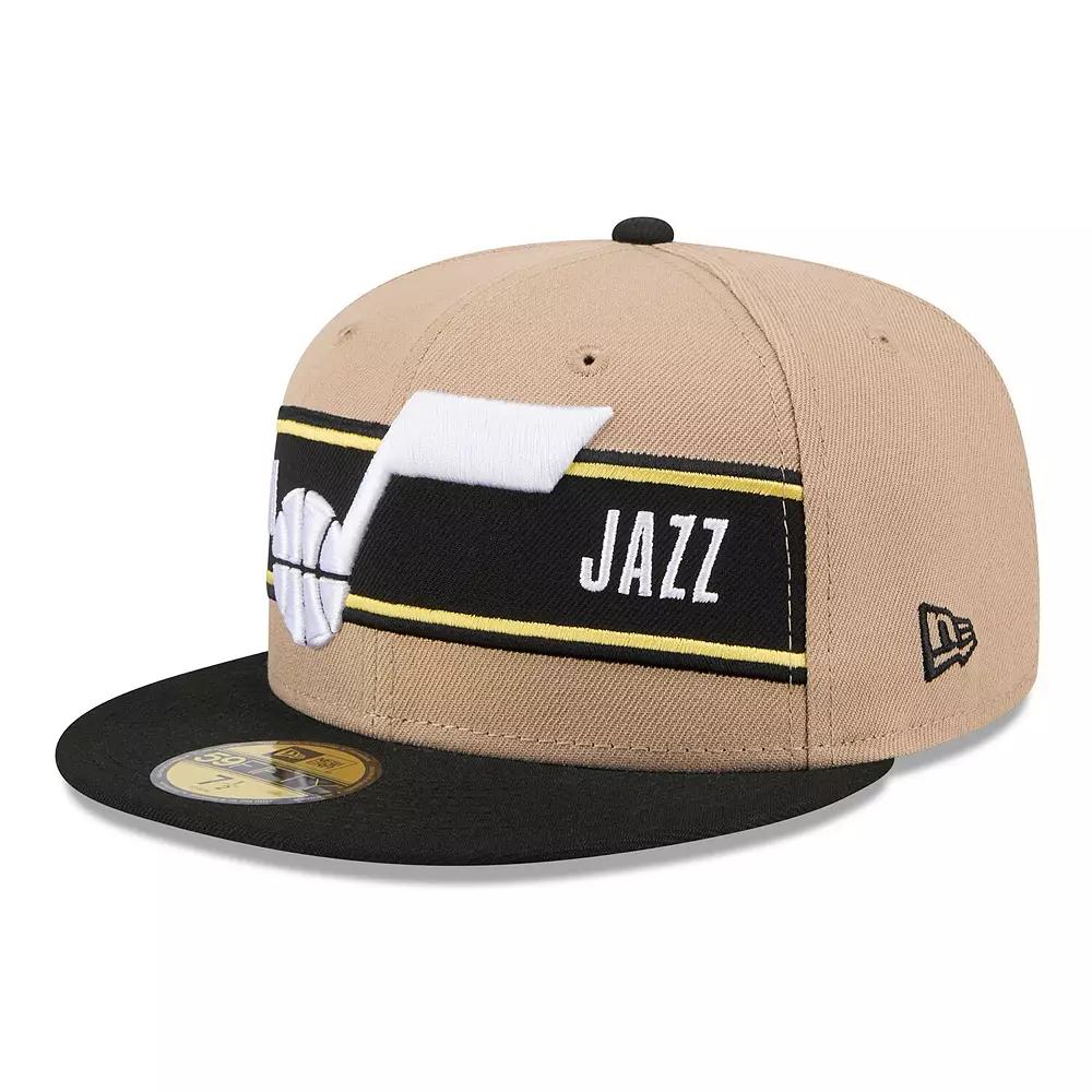Men's New Era Tan/Black Utah Jazz 2024 NBA Draft 59FIFTY Fitted Hat, Size: 7 3/8, Jaz Team Product Image
