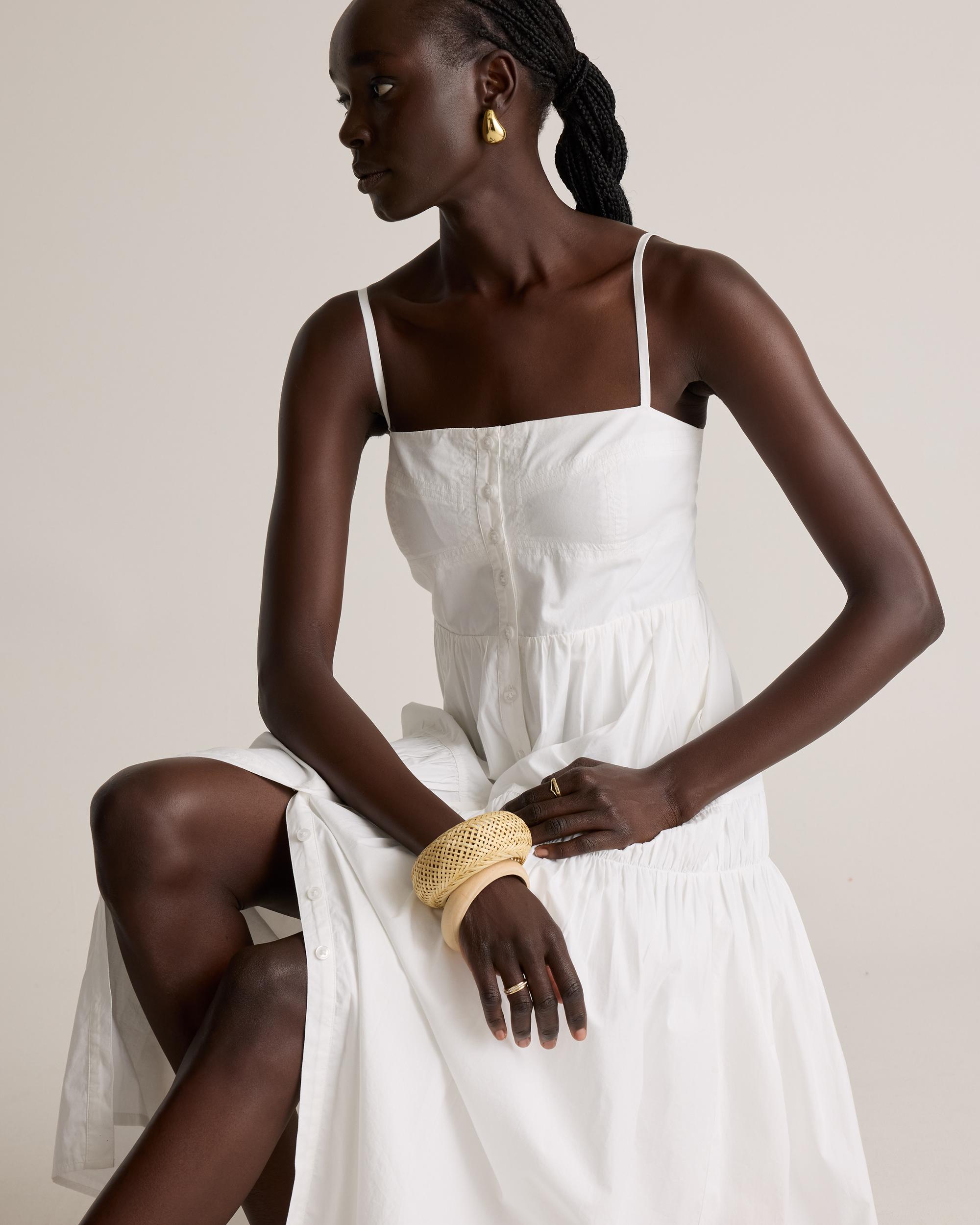 Quince | Women's Poplin Spaghetti Strap Maxi Dress Size XL, Organic Cotton Product Image