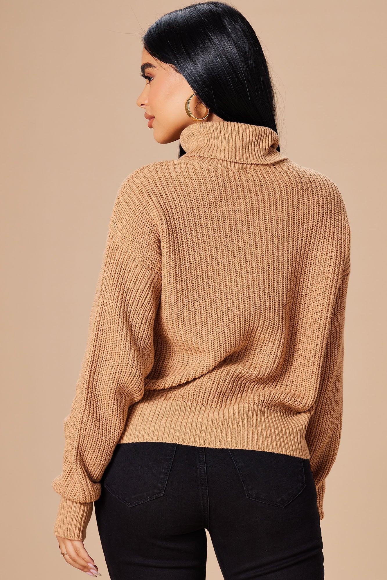 Roll With The Flow Turtleneck Sweater - Camel Product Image