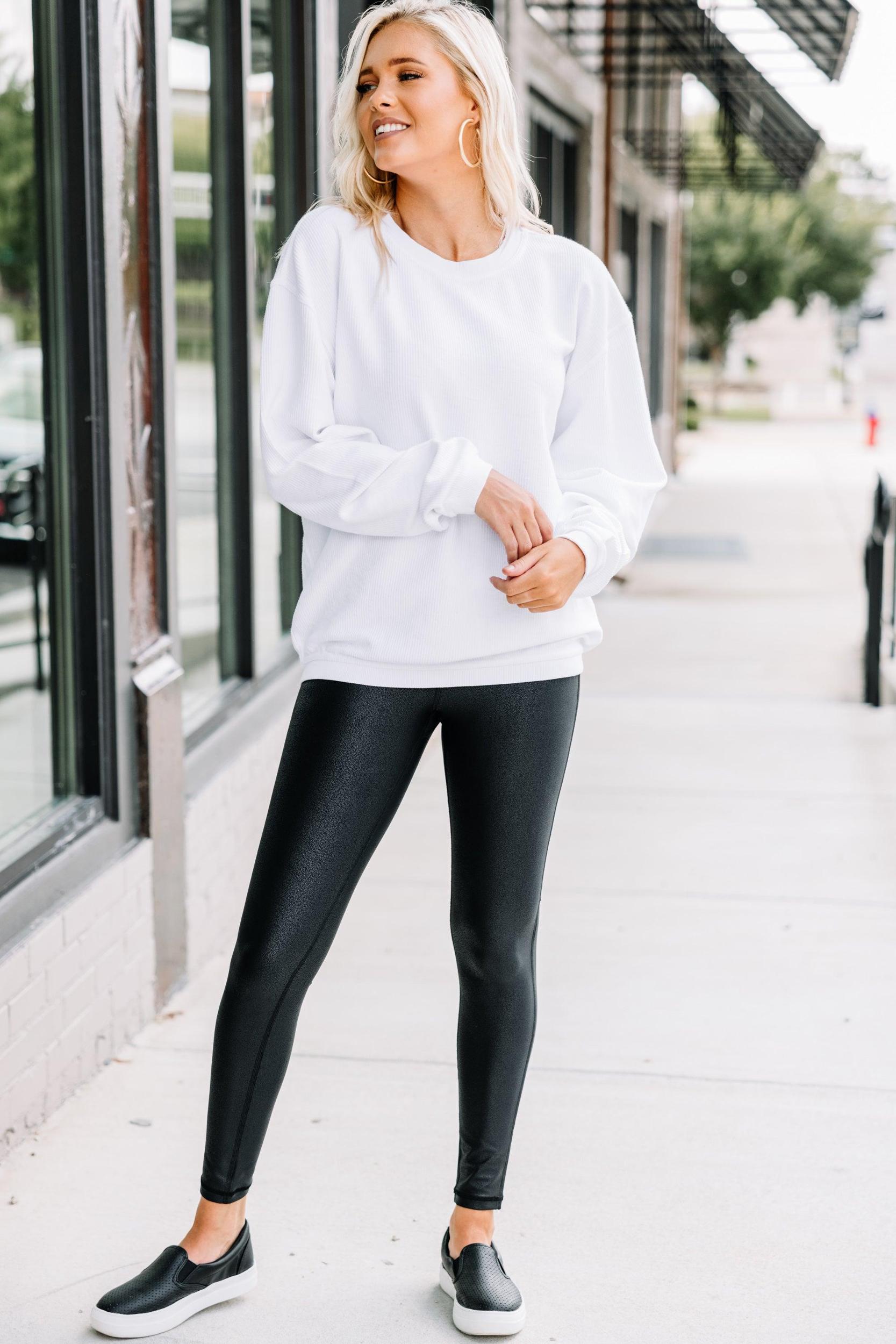 You're So Classic White Corded Sweatshirt Female Product Image