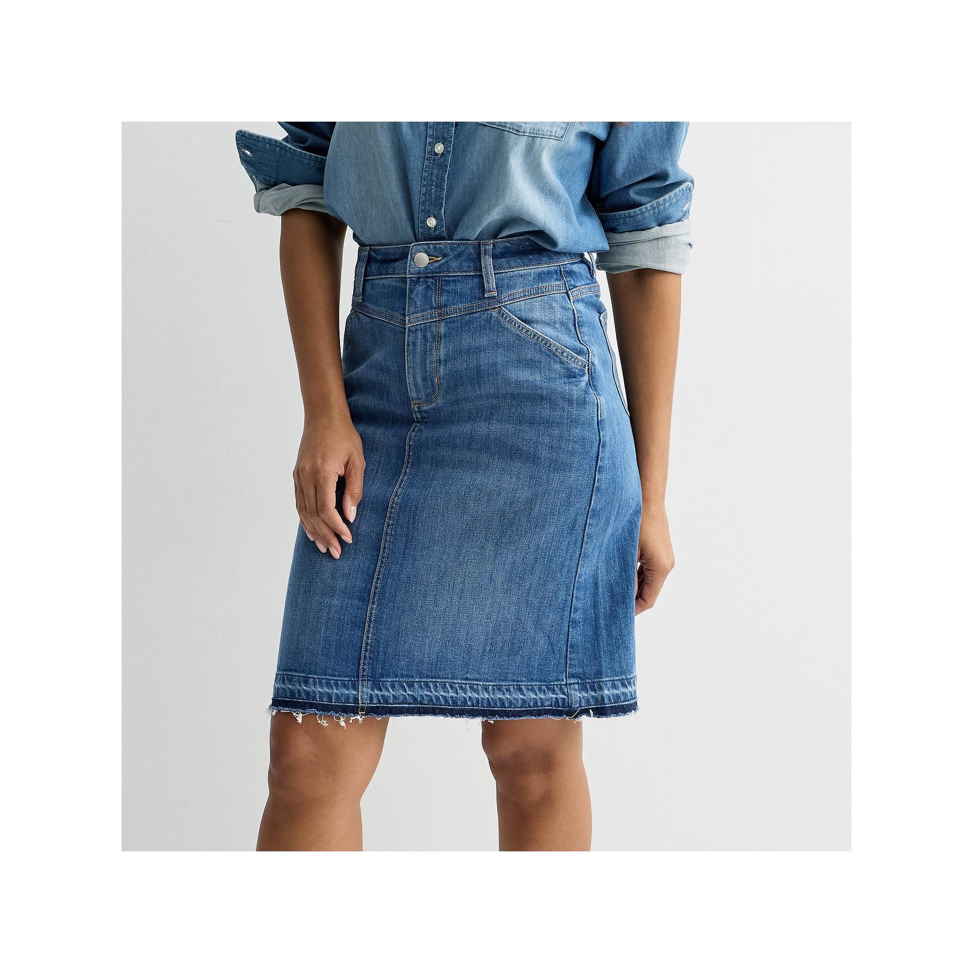 Women's Sonoma Goods For Life® Release Hem Denim Skirt, Size: 6, Medium Dark Blue Product Image