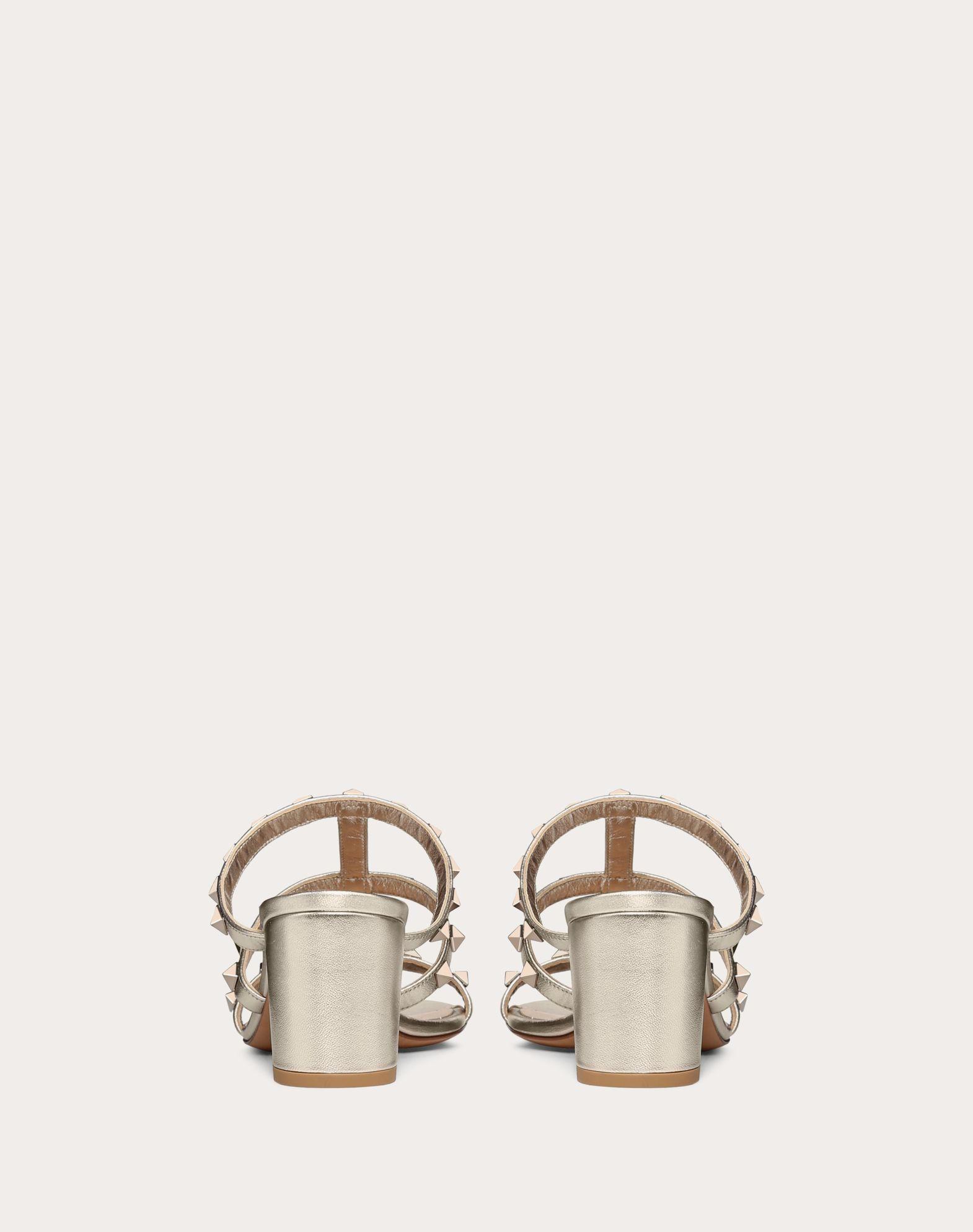 Rockstud Metallic Calfskin Leather Slide Sandal 60 Mm Product Image