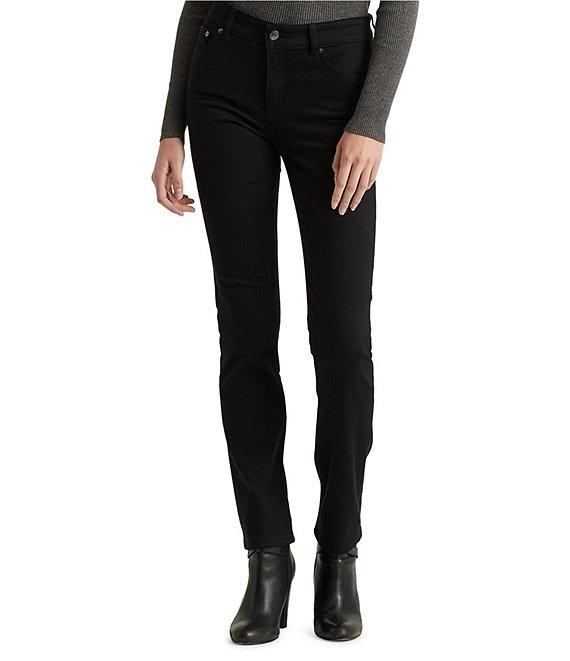 Lauren Ralph Lauren Petite Size Mid Rise Straight Leg Jeans Product Image