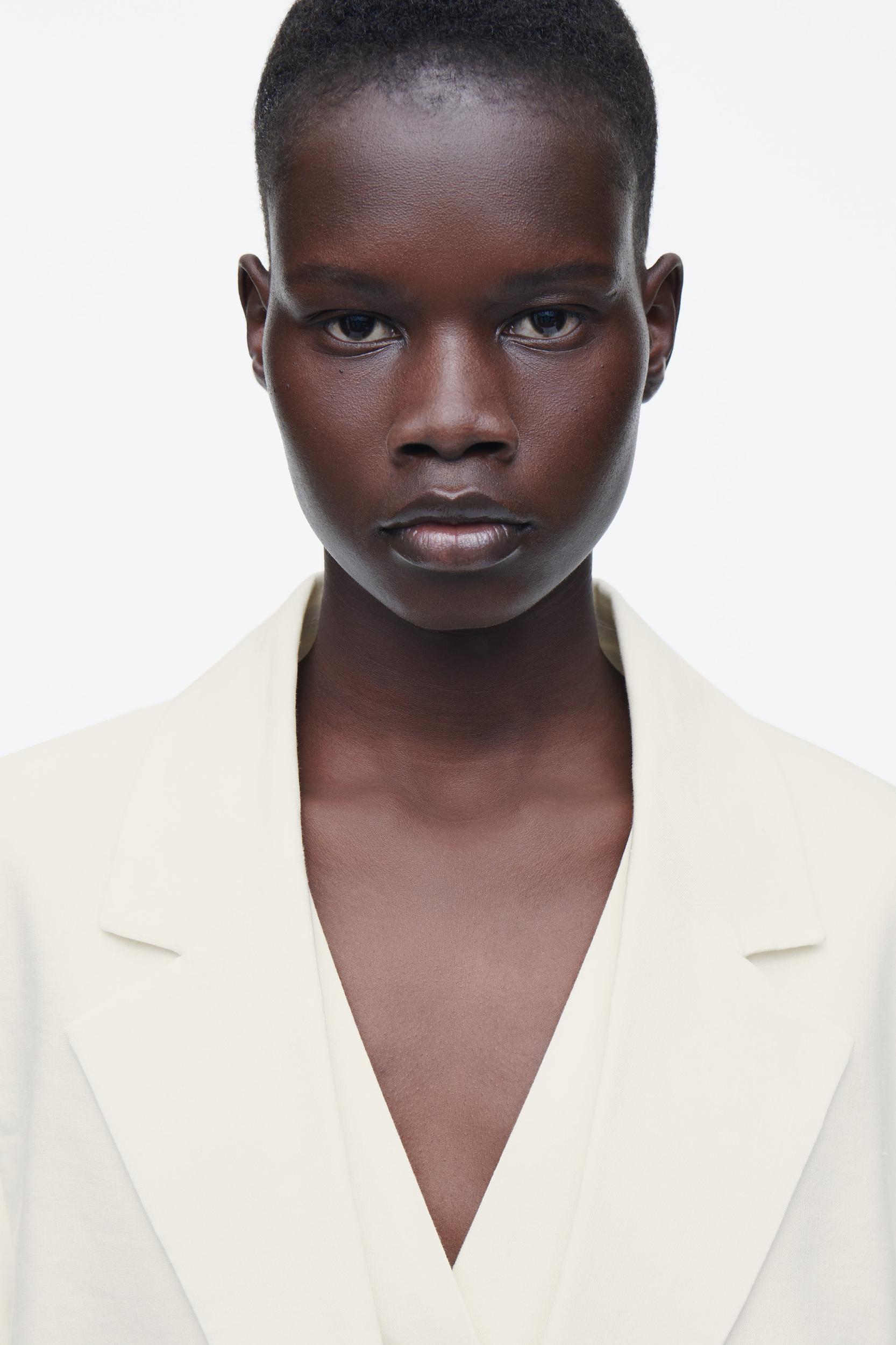 ATTACHED LAYERED LINEN-BLEND BLAZER Product Image