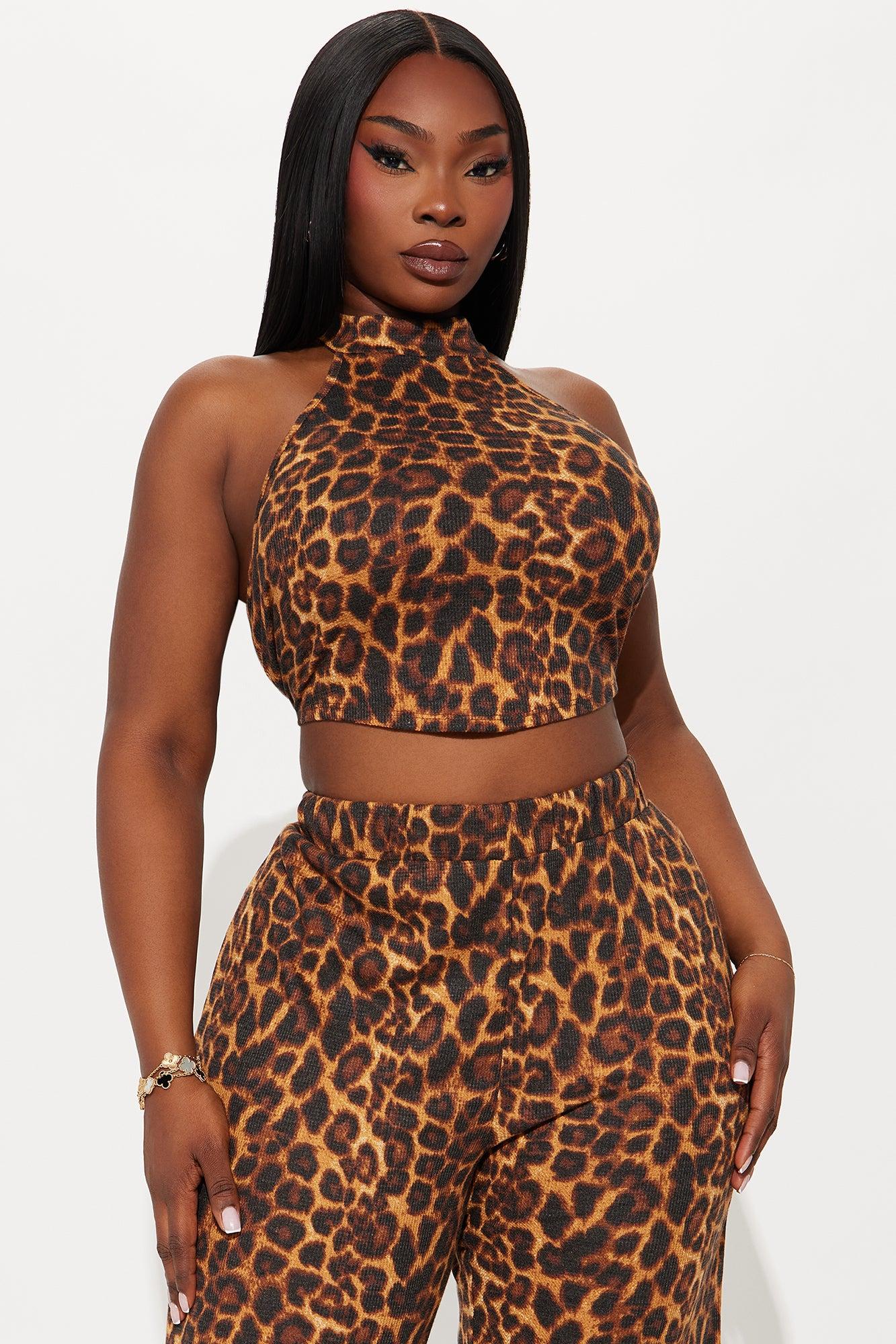 My Wild Side Leopard Pant Set - Brown/combo Female Product Image