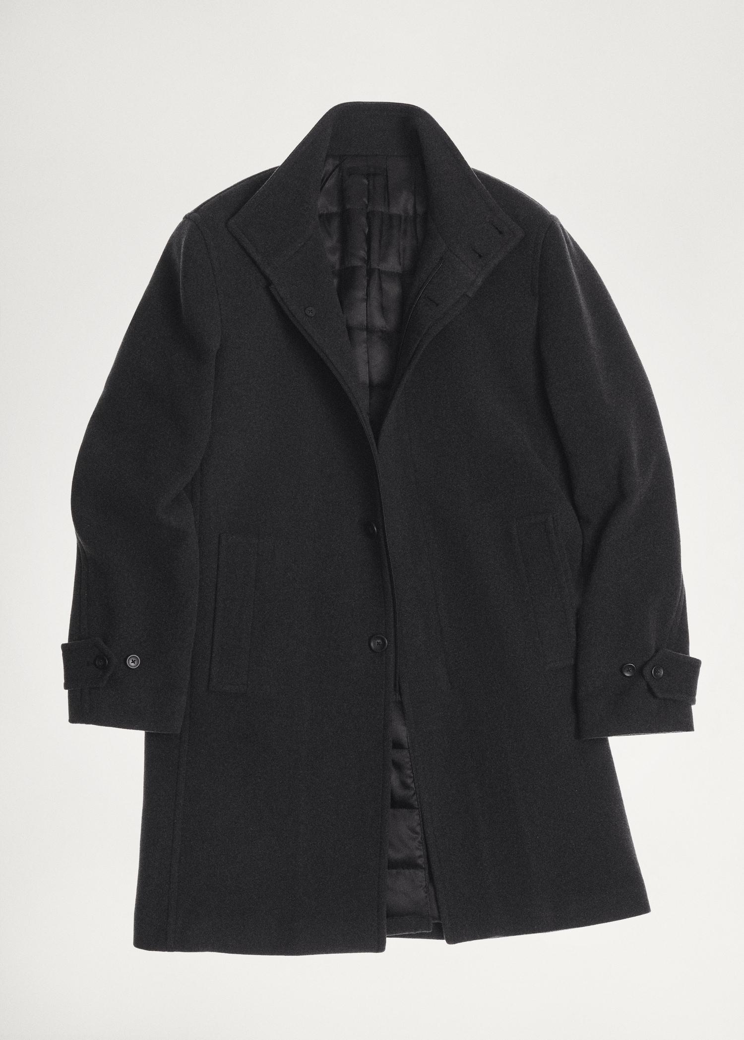 Quilted wool inner coat - Men | MANGO USA Product Image