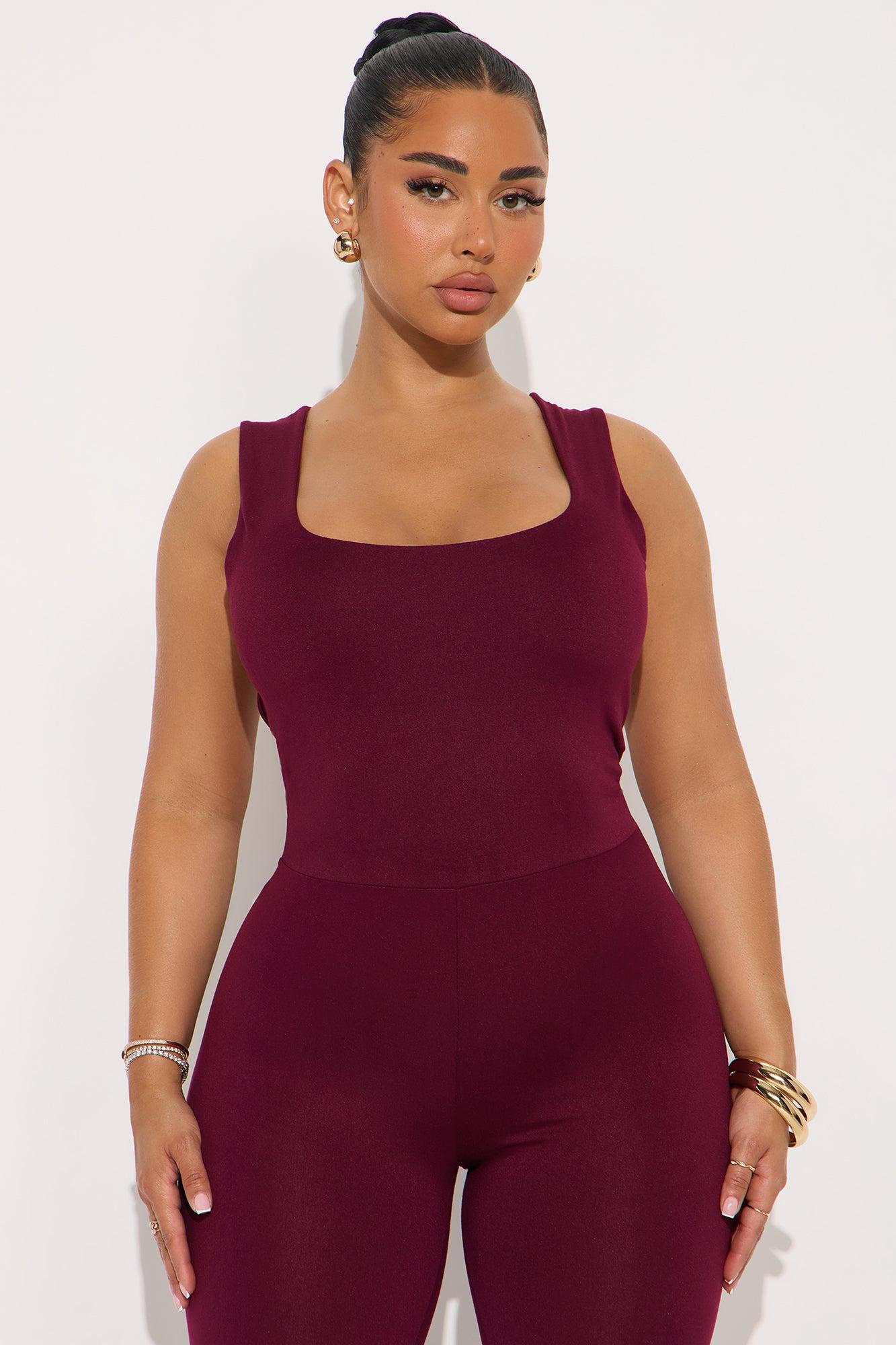 Nichole Capri Jumpsuit - Wine Female Product Image