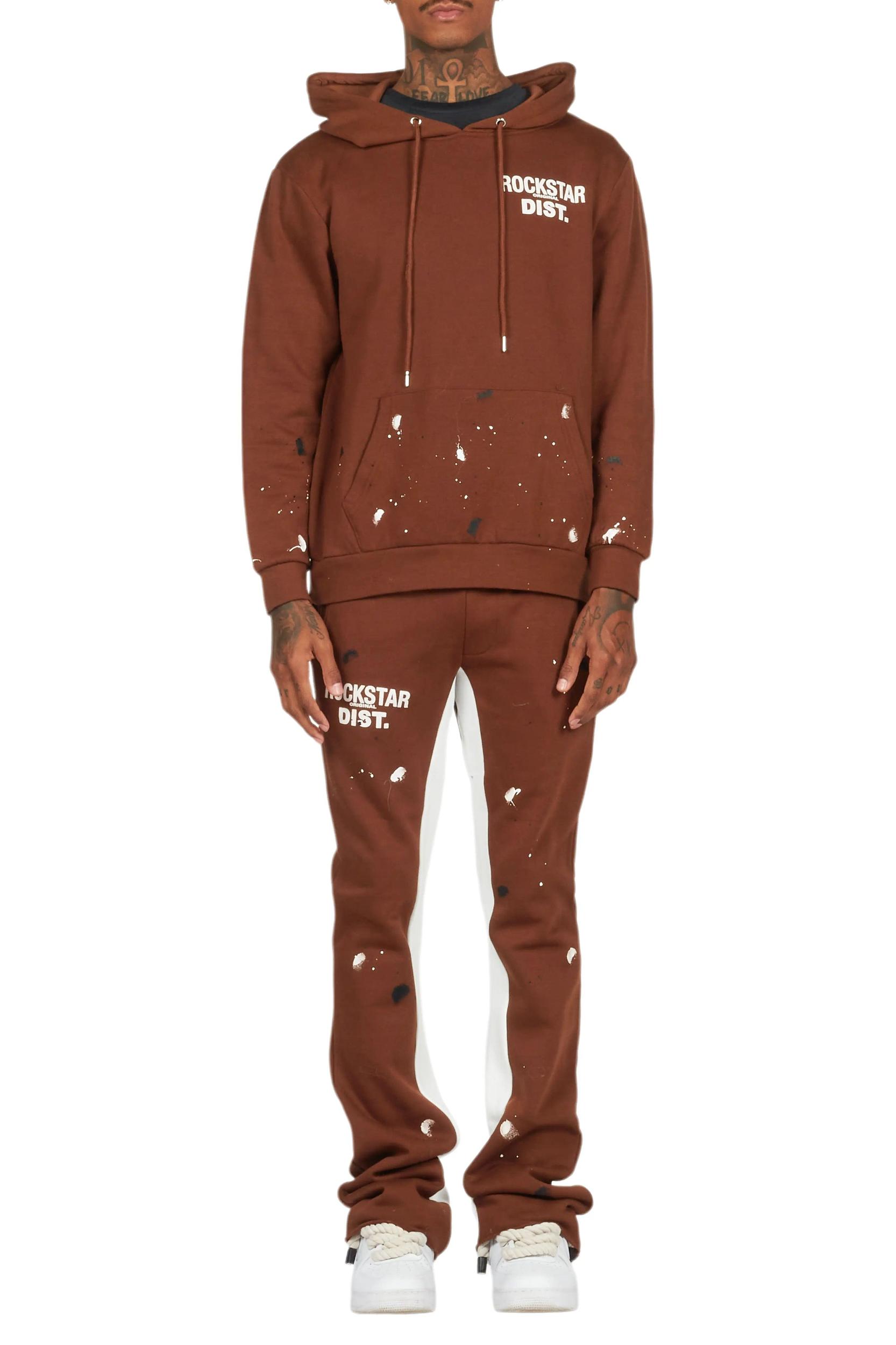 Jaco Brown Hoodie Baggy Fit Pant Track Set Male Product Image