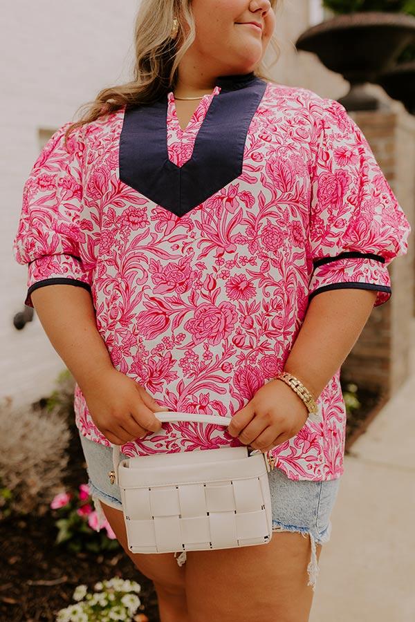 Sonoma Charm Floral Top in Pink Curves Product Image