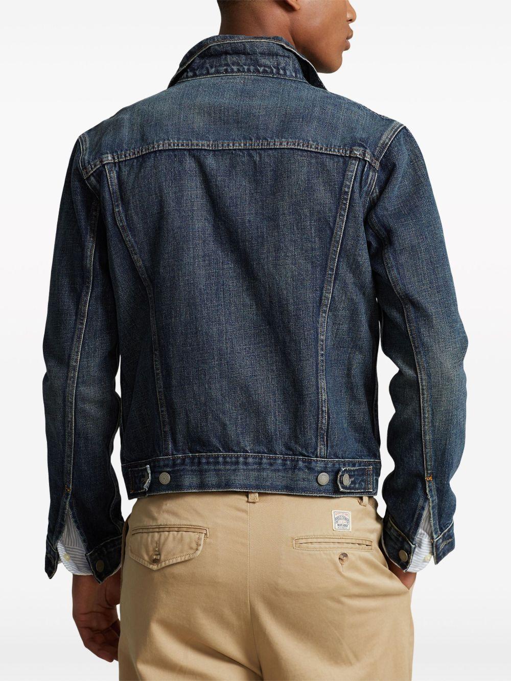 classic-collar cotton denim jacket  Product Image