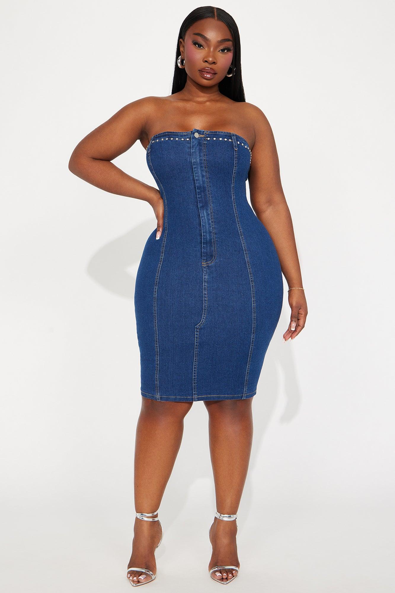 Kimmy Denim Mini Dress - Dark Wash Product Image