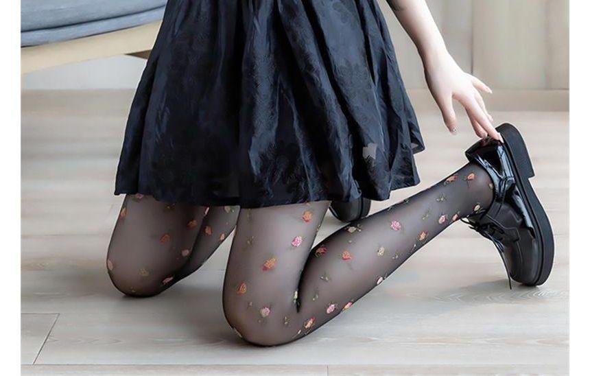 Floral Print Tights Product Image