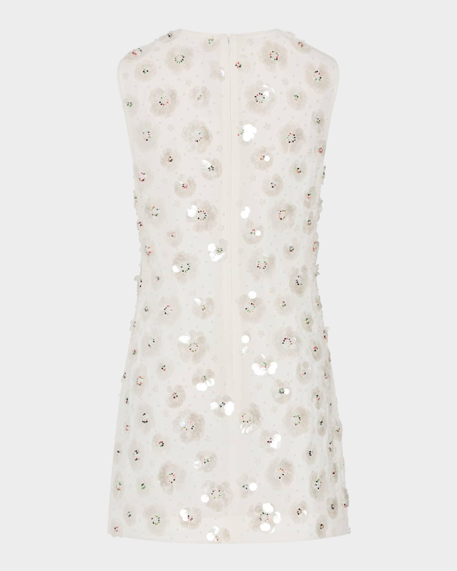 Ivette Beaded Sequin Floral Mini Dress Product Image