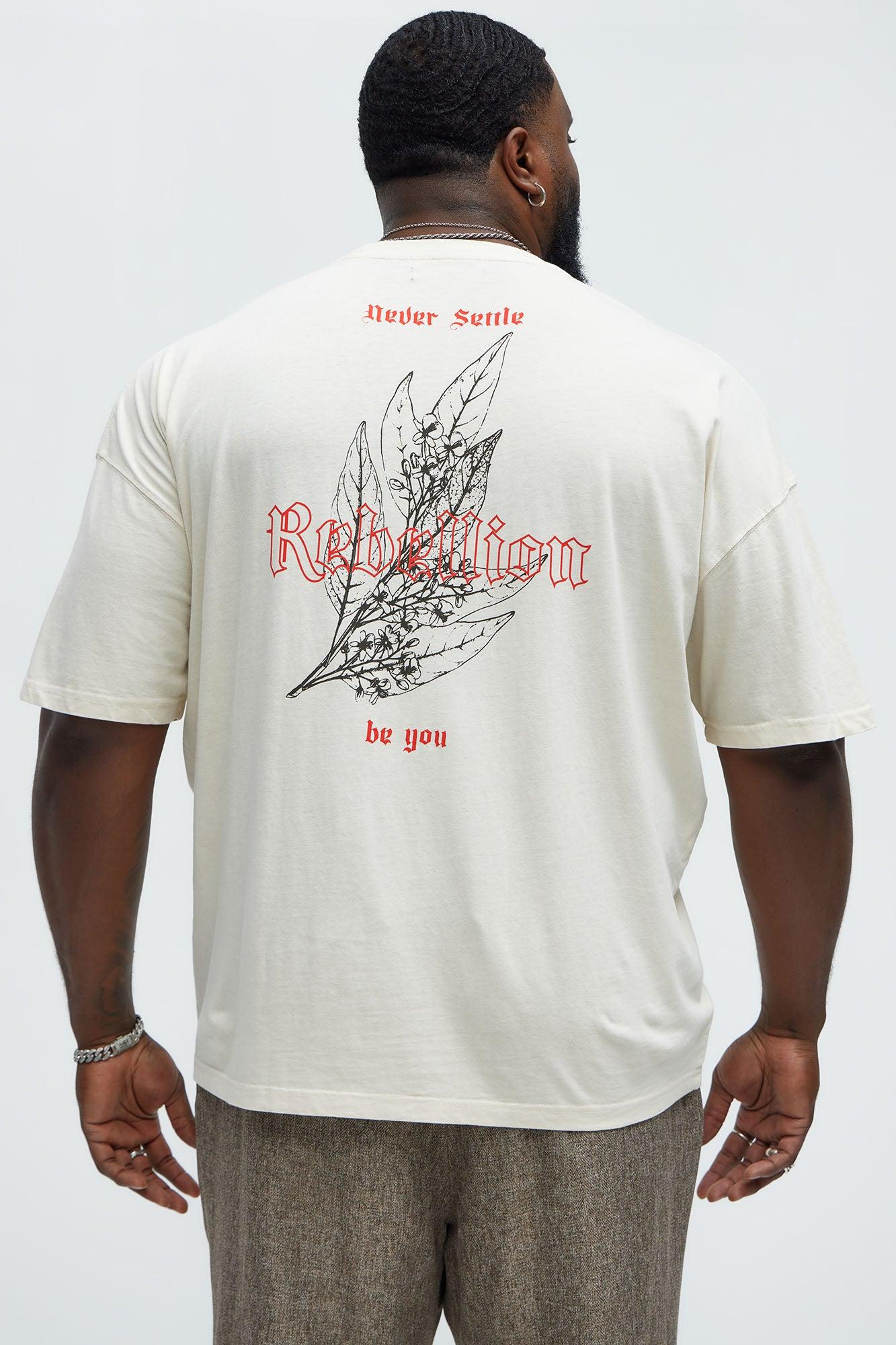 Rebellion Oversized Short Sleeve Tee - Cream Product Image