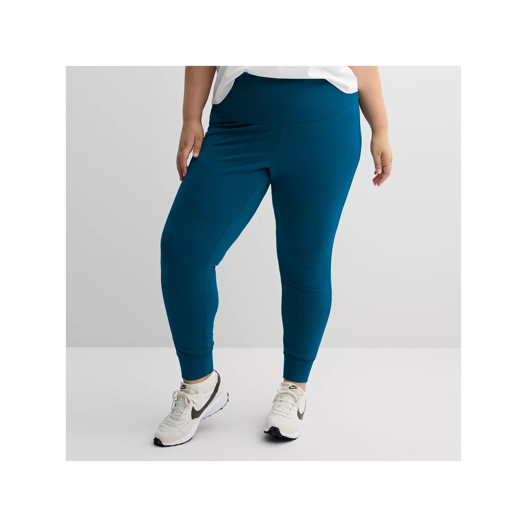 Plus Size Tek Gear® Essential Soft Foldover Jogger Pants, Women's, Size: 2XL, Blue Crayon Product Image