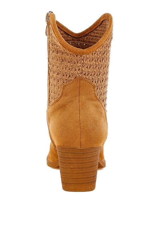 Bimmy Woven Pointy Western Boots Product Image