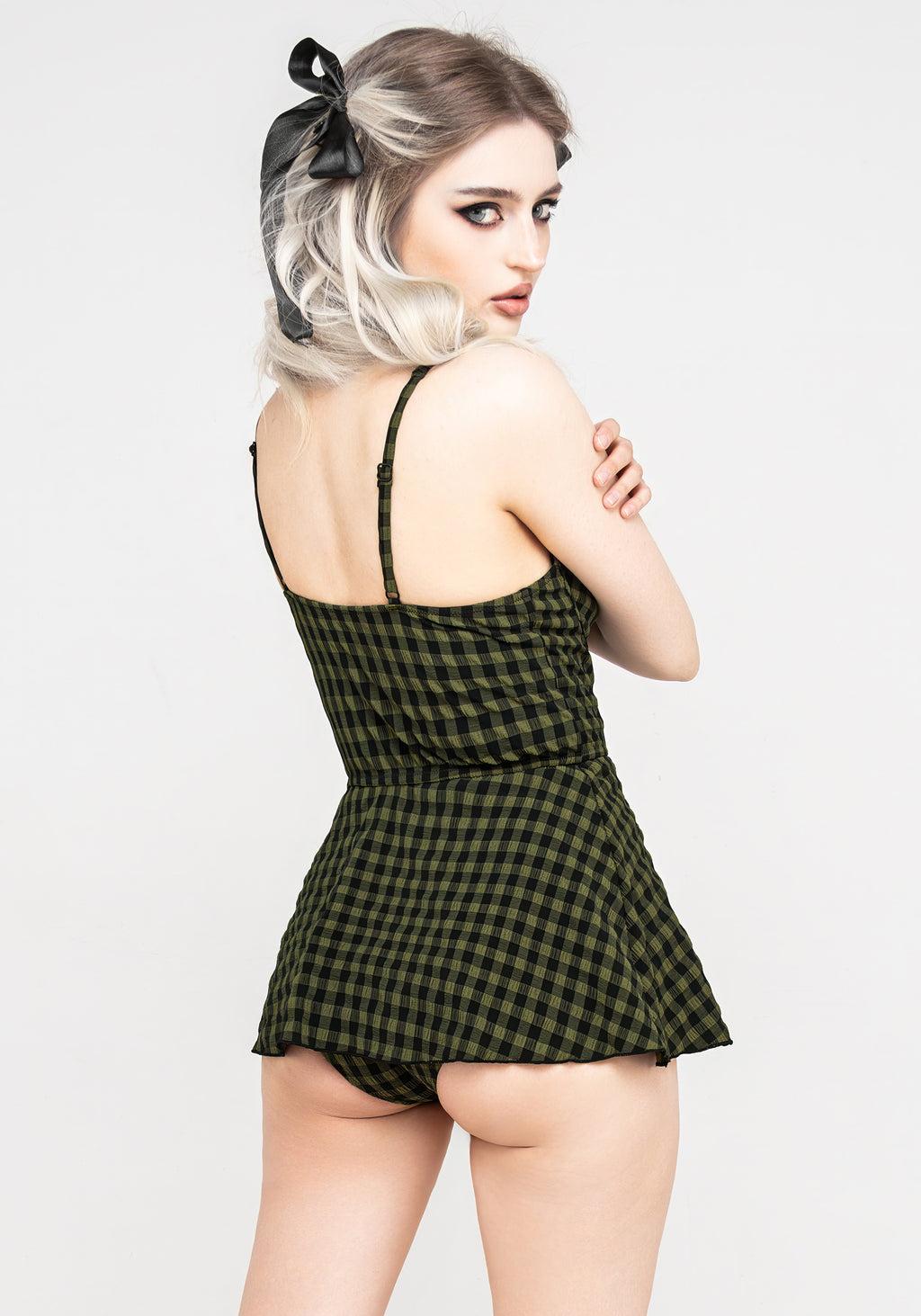 Terra Gingham Peplum Skirted Swimsuit Product Image