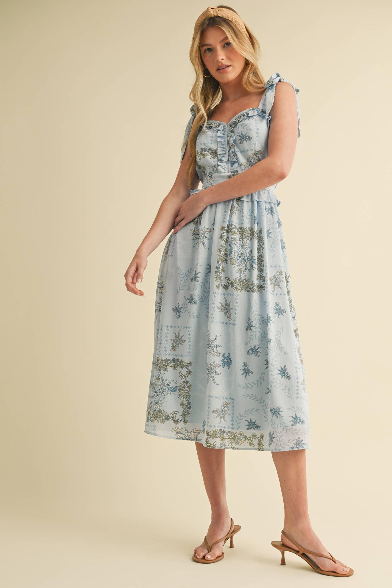 Floral Smocked Midi Dress Product Image