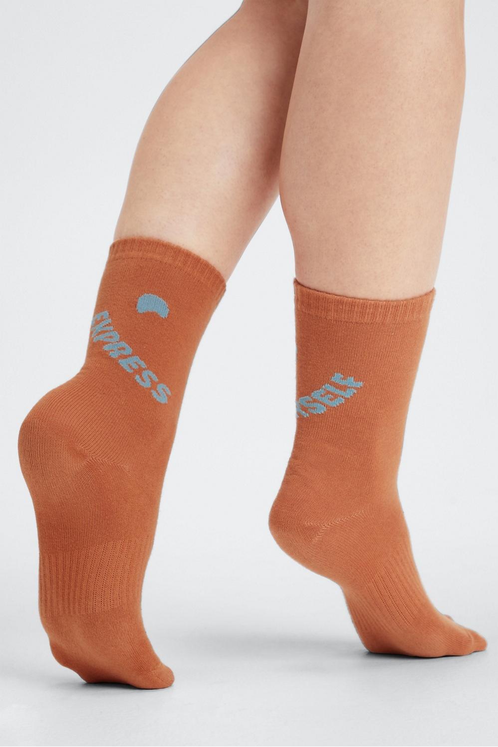 Fabletics The Performance Sock 6 Womens Sequoia/Express Yourself Size Osfm Product Image