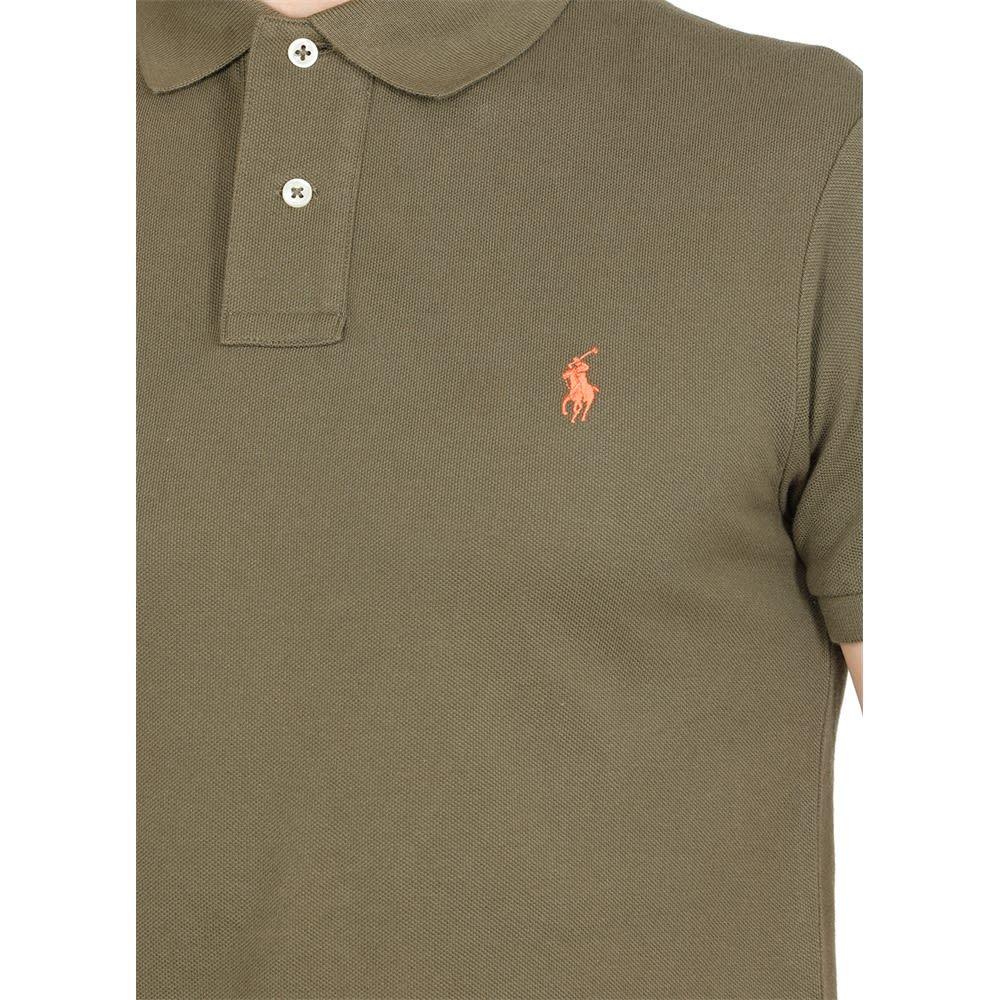 POLO RALPH LAUREN Green Polo Shirt With Pony Embroidery On The Front Product Image