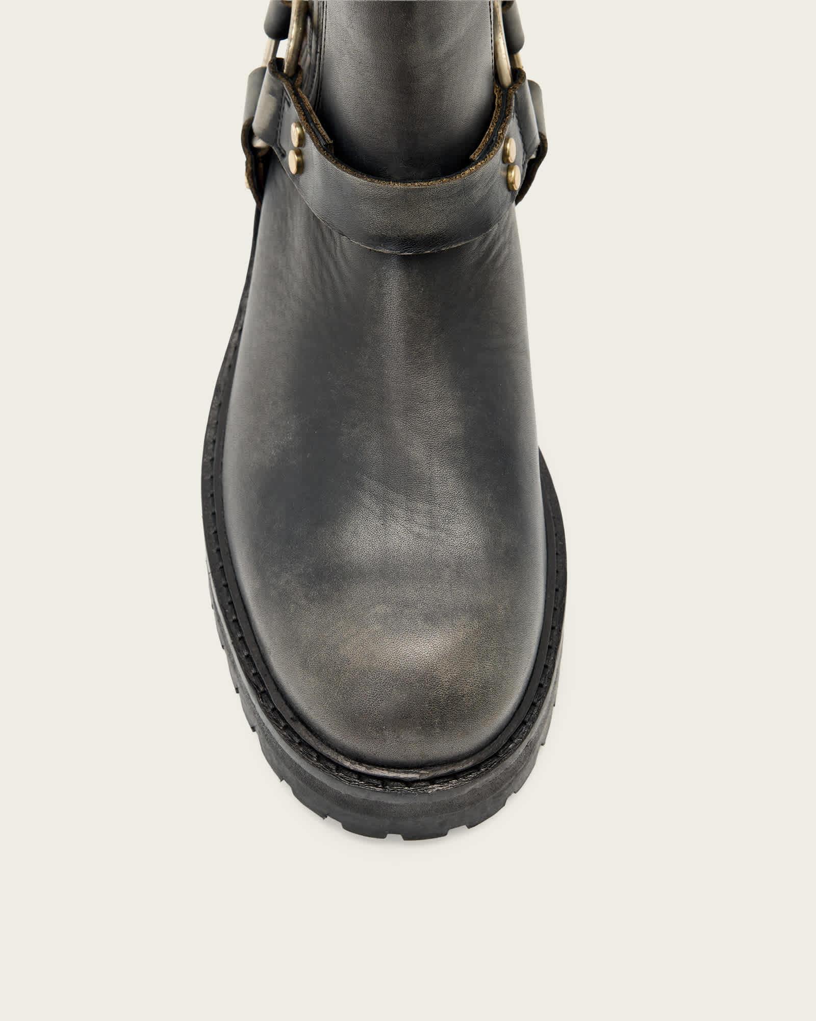 Maddie Leather Biker Boots Dark Brown | ALLSAINTS US Product Image