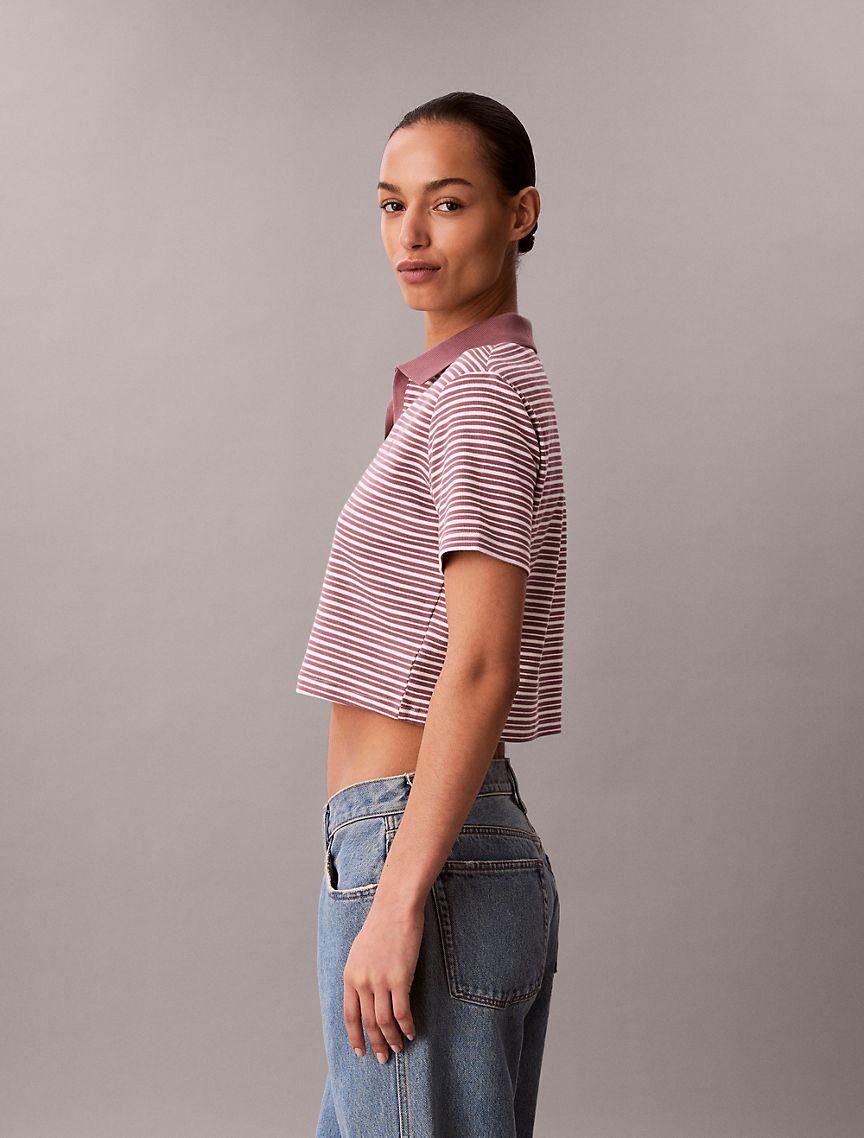Cotton Contour Rib Polo Tee Product Image