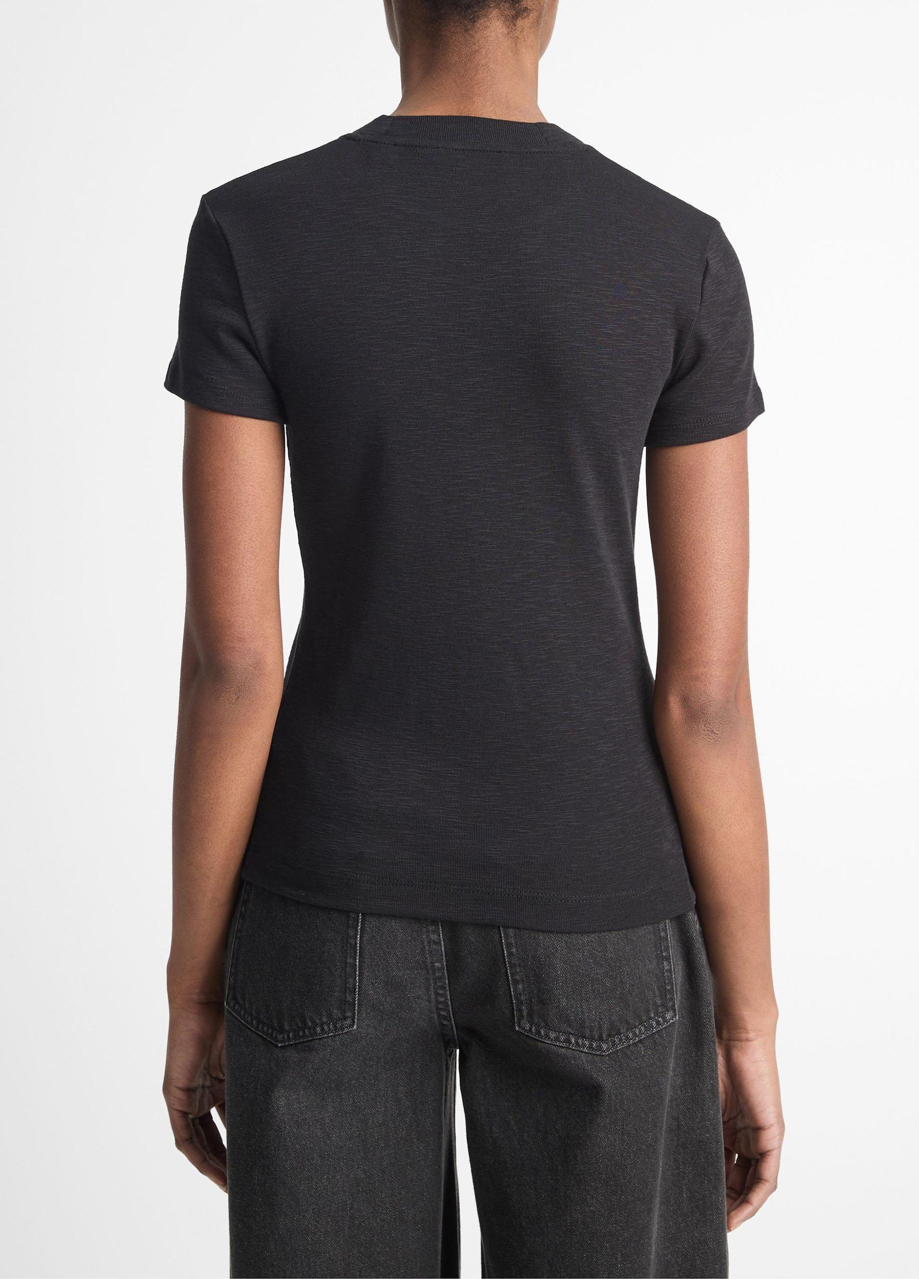 Cotton-Blend Cap-Sleeve T-Shirt Product Image