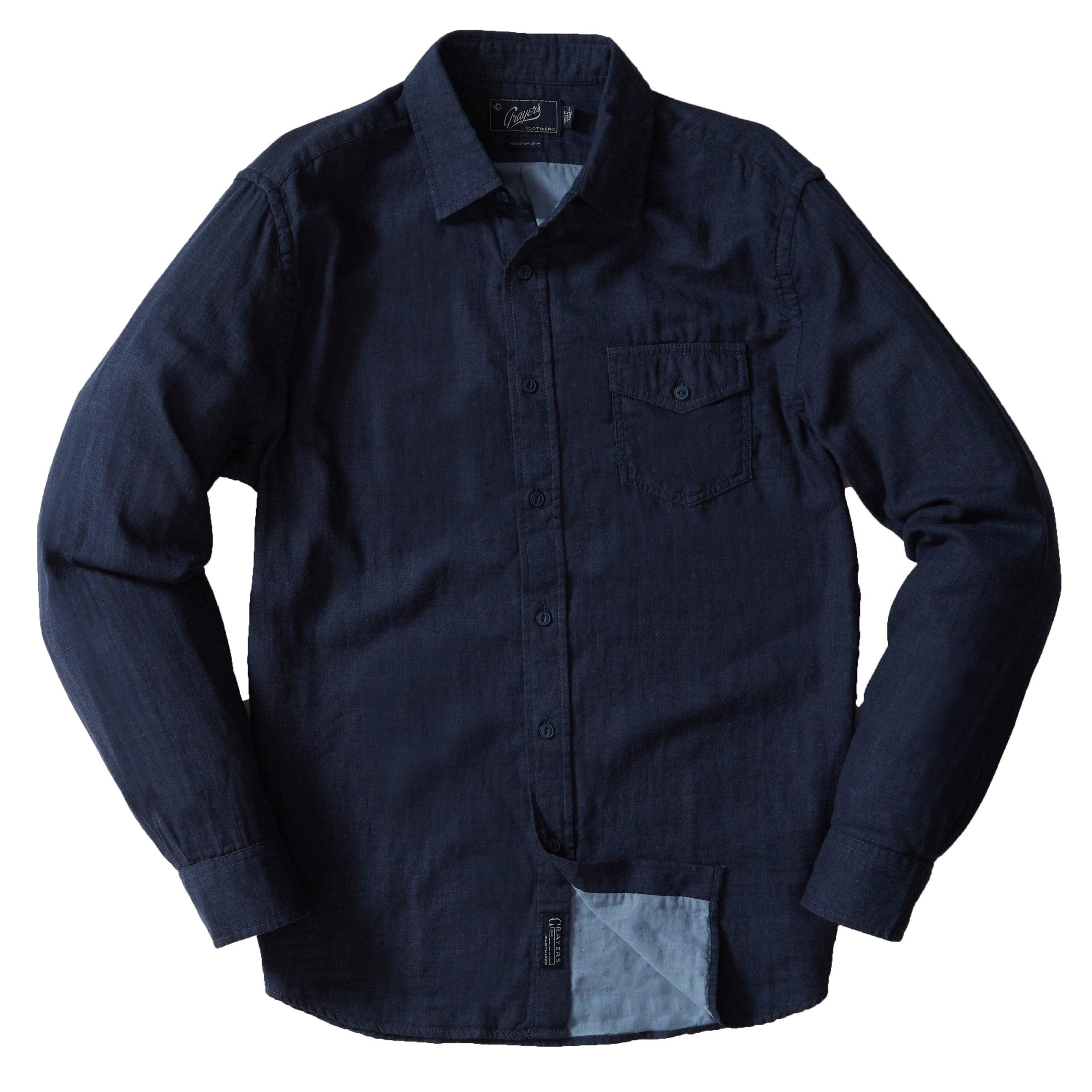 Hattox Double Cloth Shirt - Navy Heather Product Image
