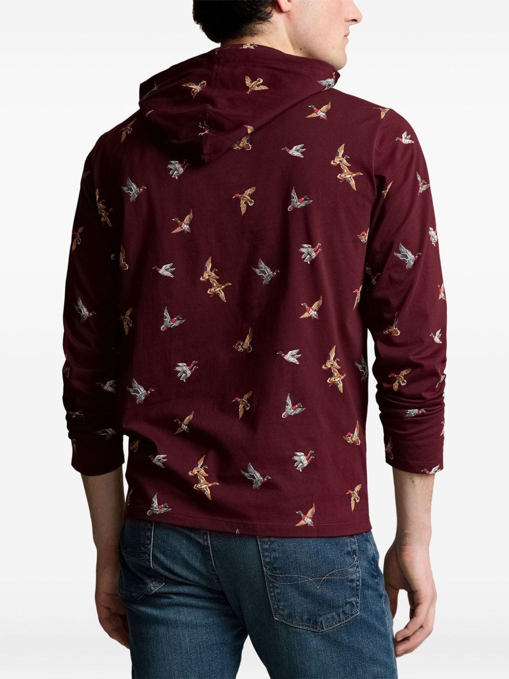 duck-print hooded T-shirt Product Image