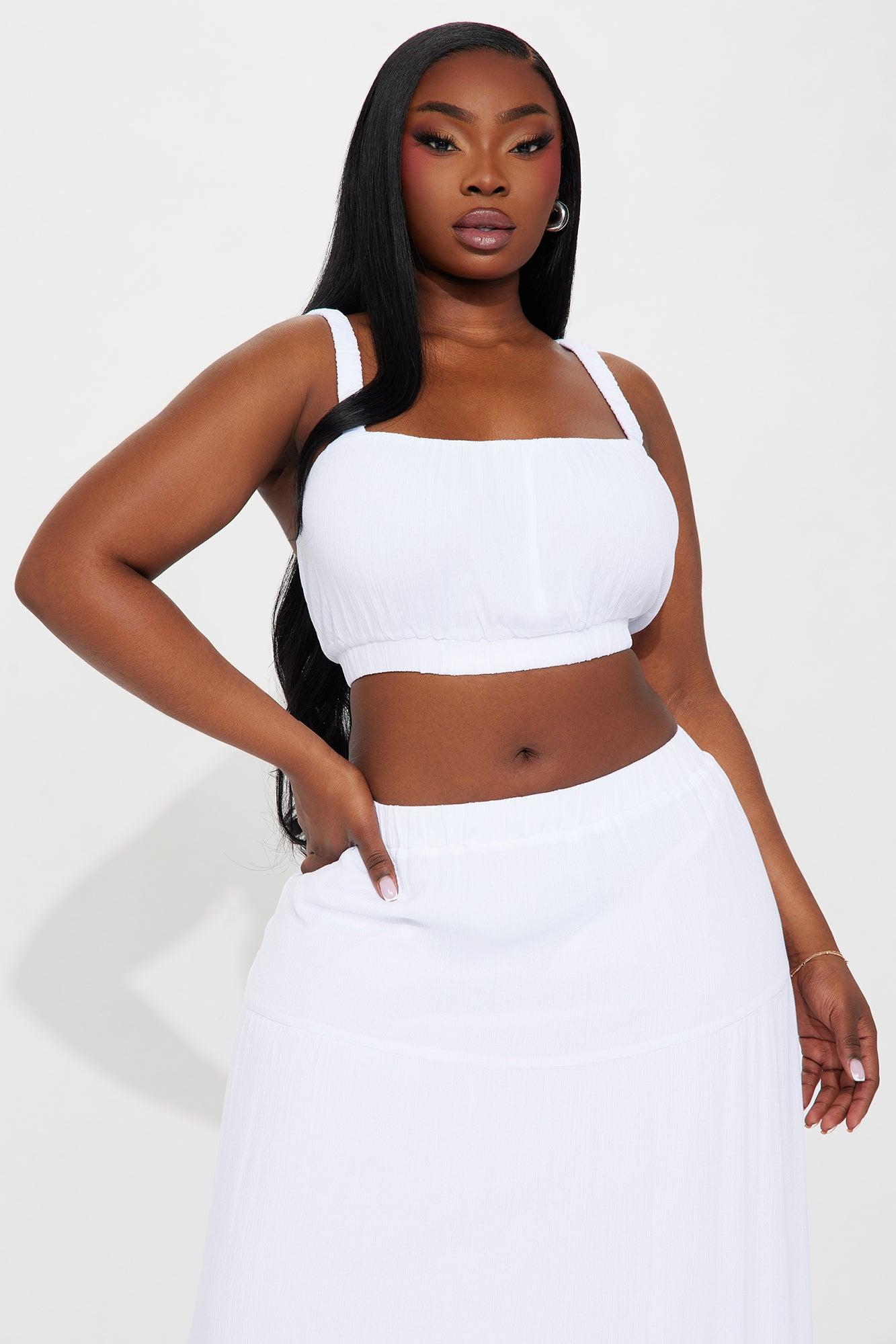 Sunset Stroll Gauze Skirt Set - White Product Image
