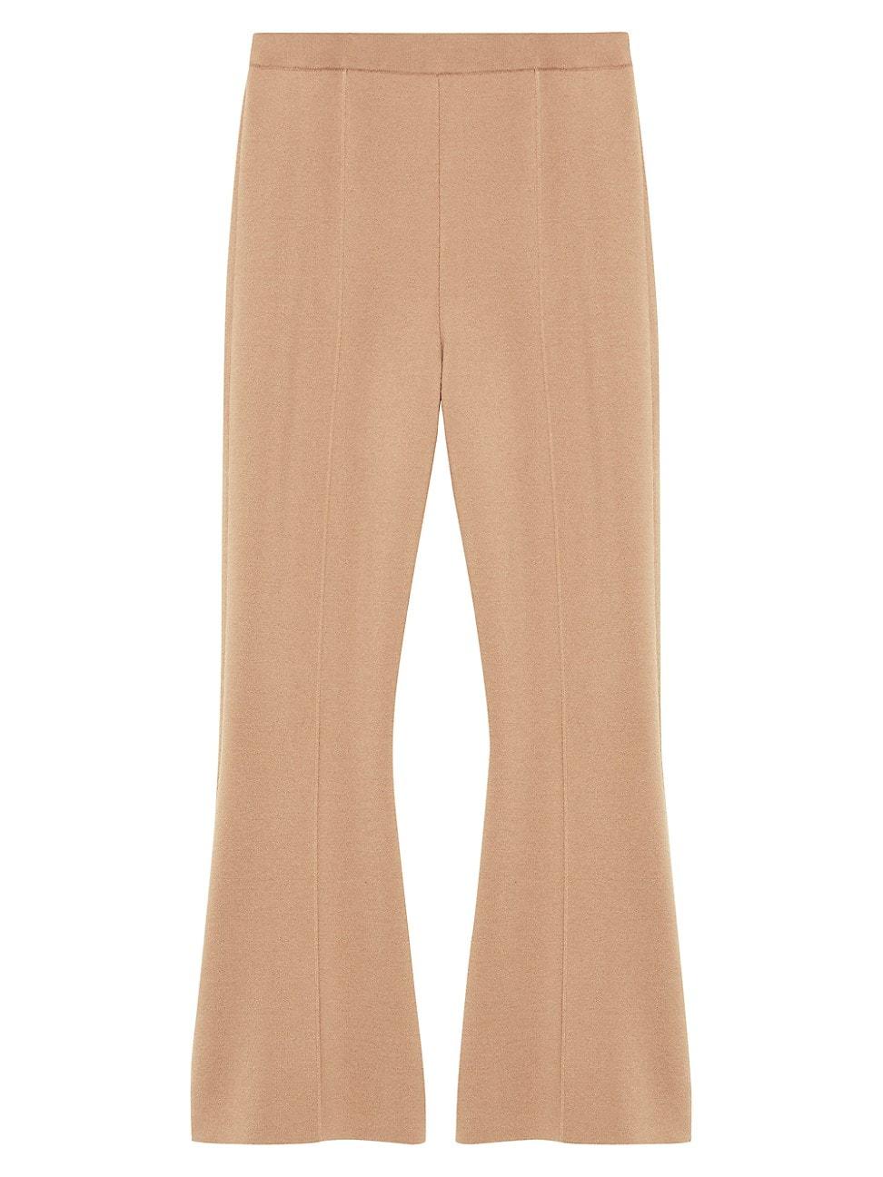 Womens Wool Knit Flared Leg Pants Product Image