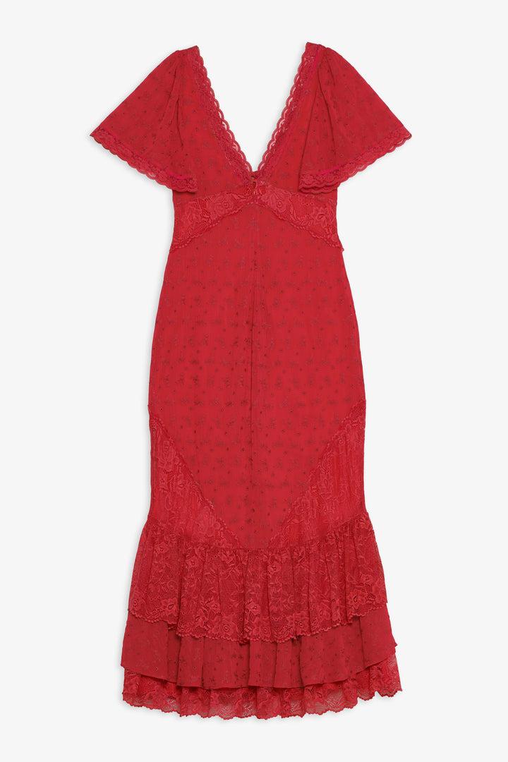 Hamptons Eyelet Maxi Dress — Red Product Image