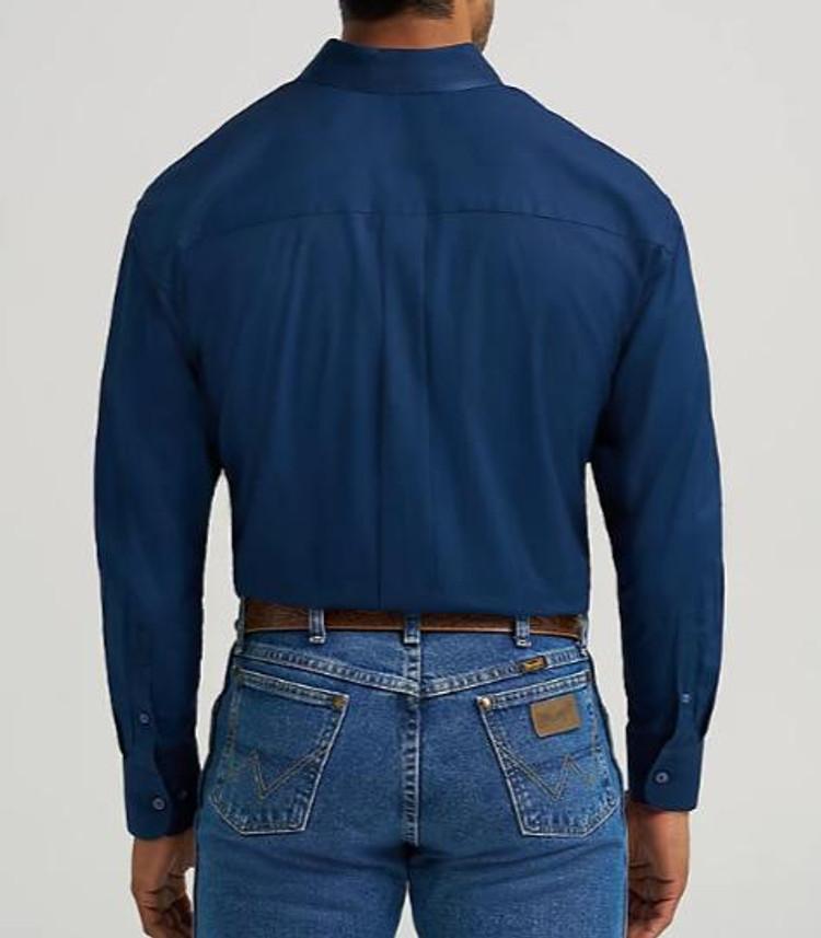 Wrangler® George Strait™ Men's L/S Solid Navy Button Shirt Product Image