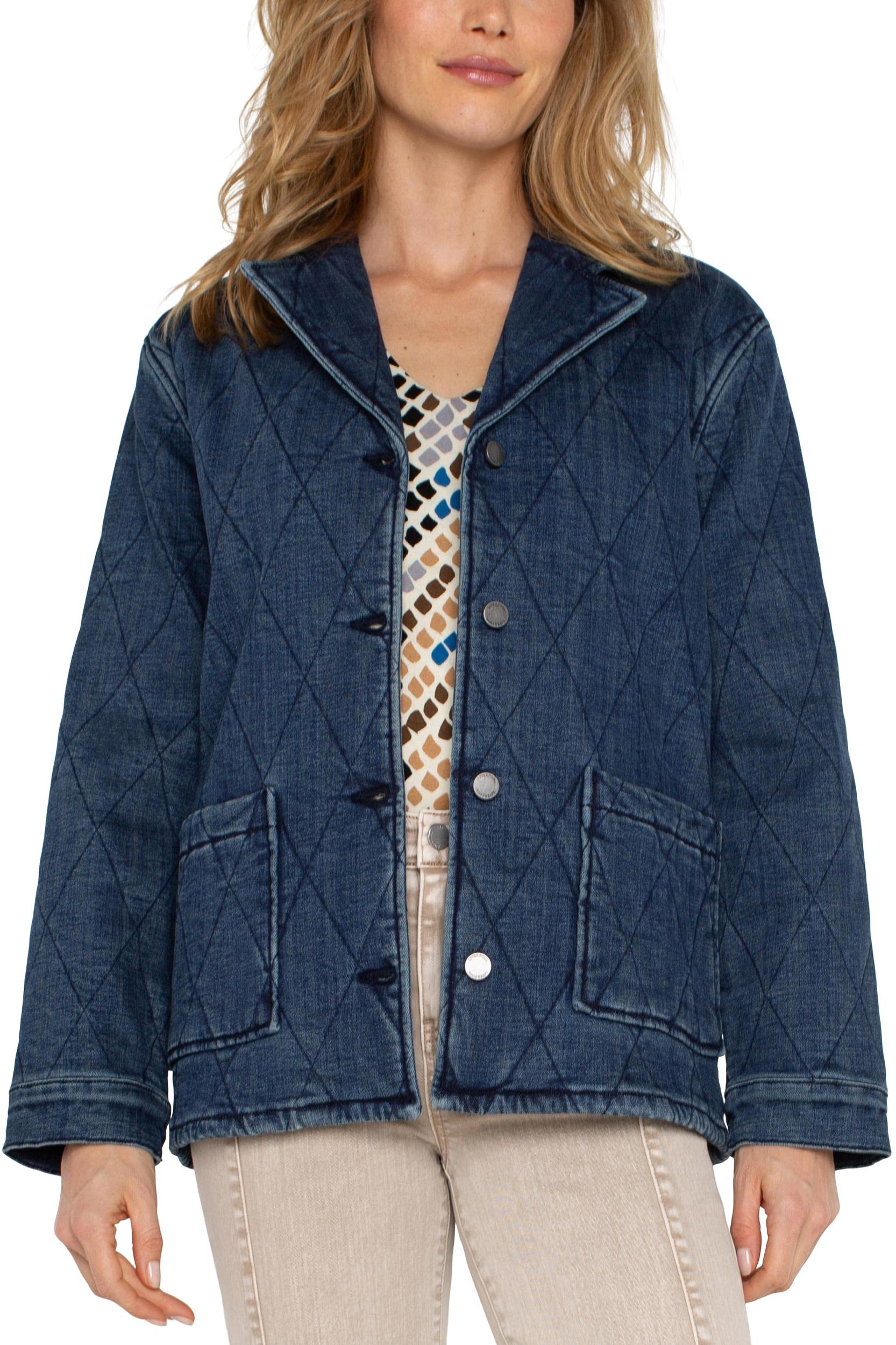 Notch Collar Quilted Coat Product Image