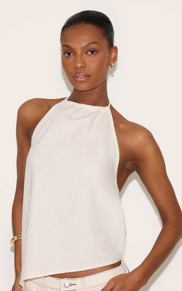  Cream  Asymmetric Hem Long Top Product Image