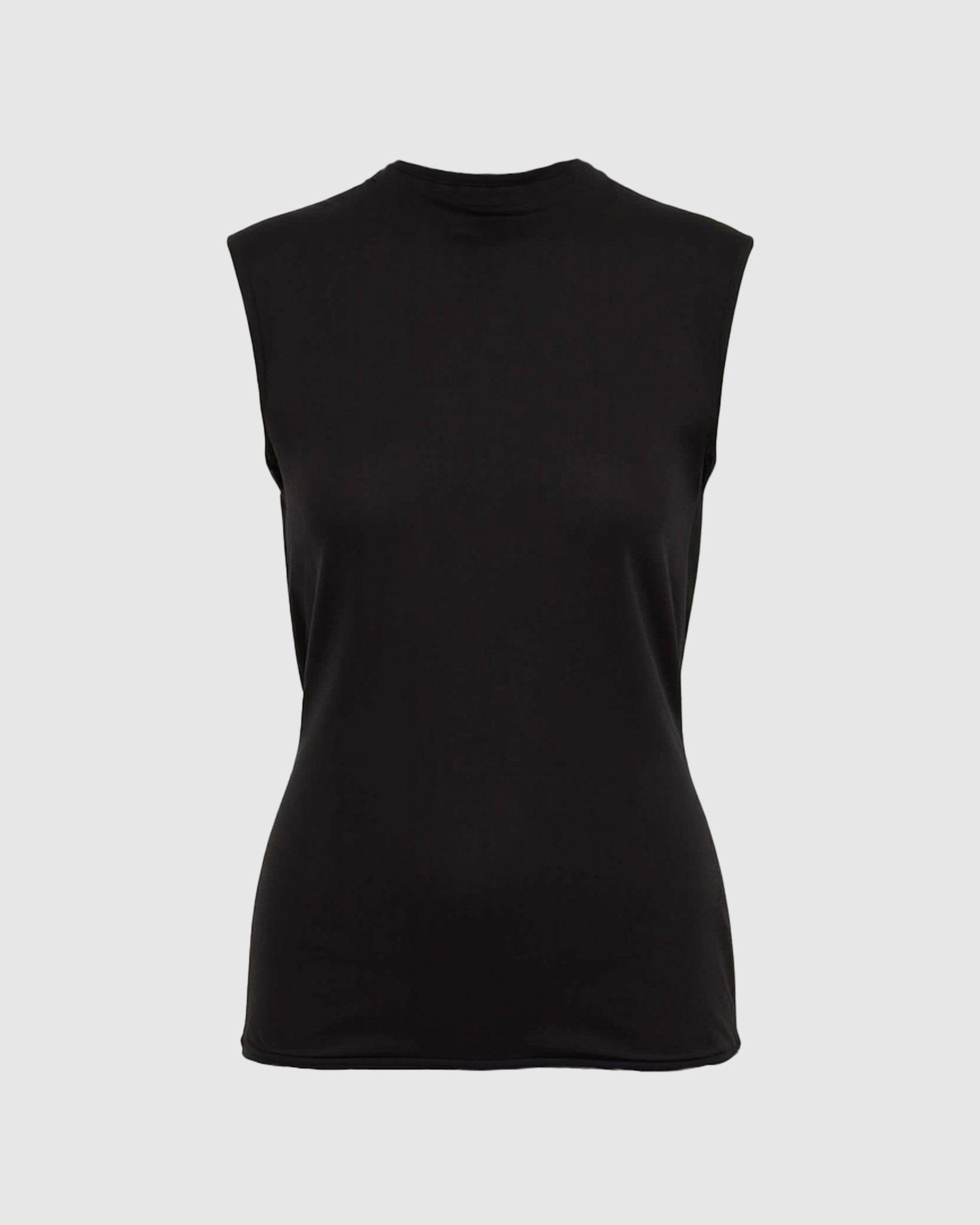 Vallo Semi-Sheer Cowl-Back Knit Blouse Product Image