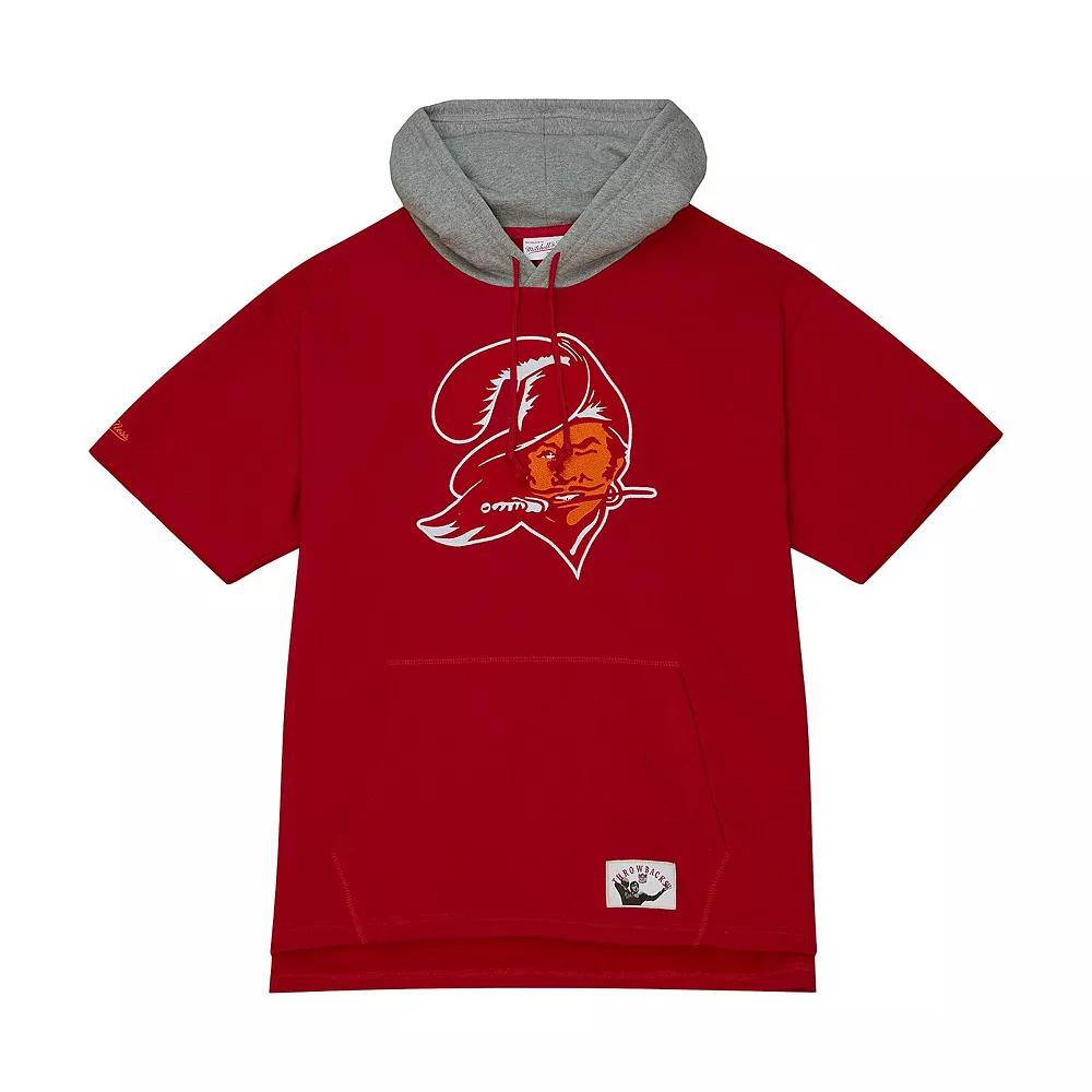 Men's Mitchell & Ness Red Tampa Bay Buccaneers Postgame Short Sleeve Hoodie,  Product Image