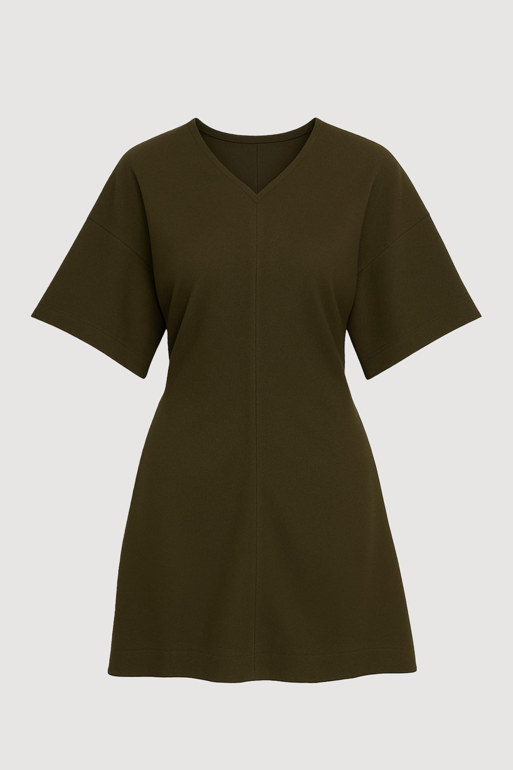 Fiore Ruched V-Neck Mini Dress Product Image