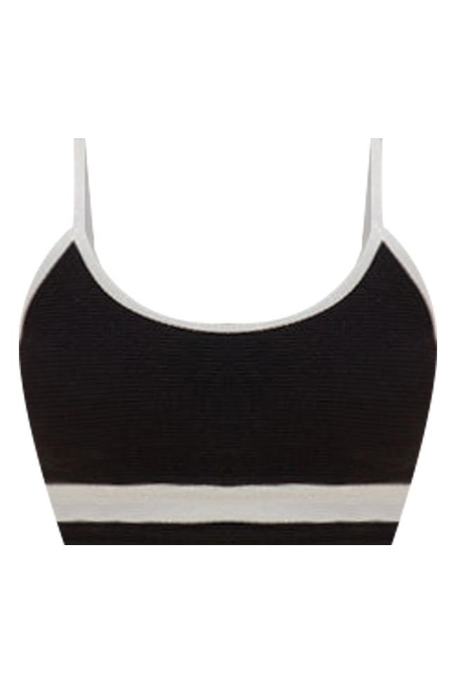 Do Not Disturb Black and White Color Block Bikini Top FINAL SALE Product Image