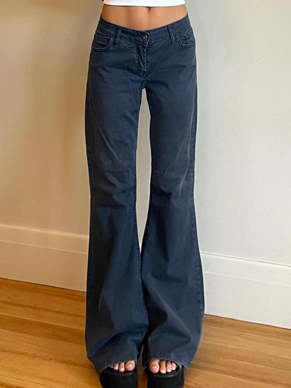 Versatile Loose Slimming Low-Waisted Flare Jeans Product Image