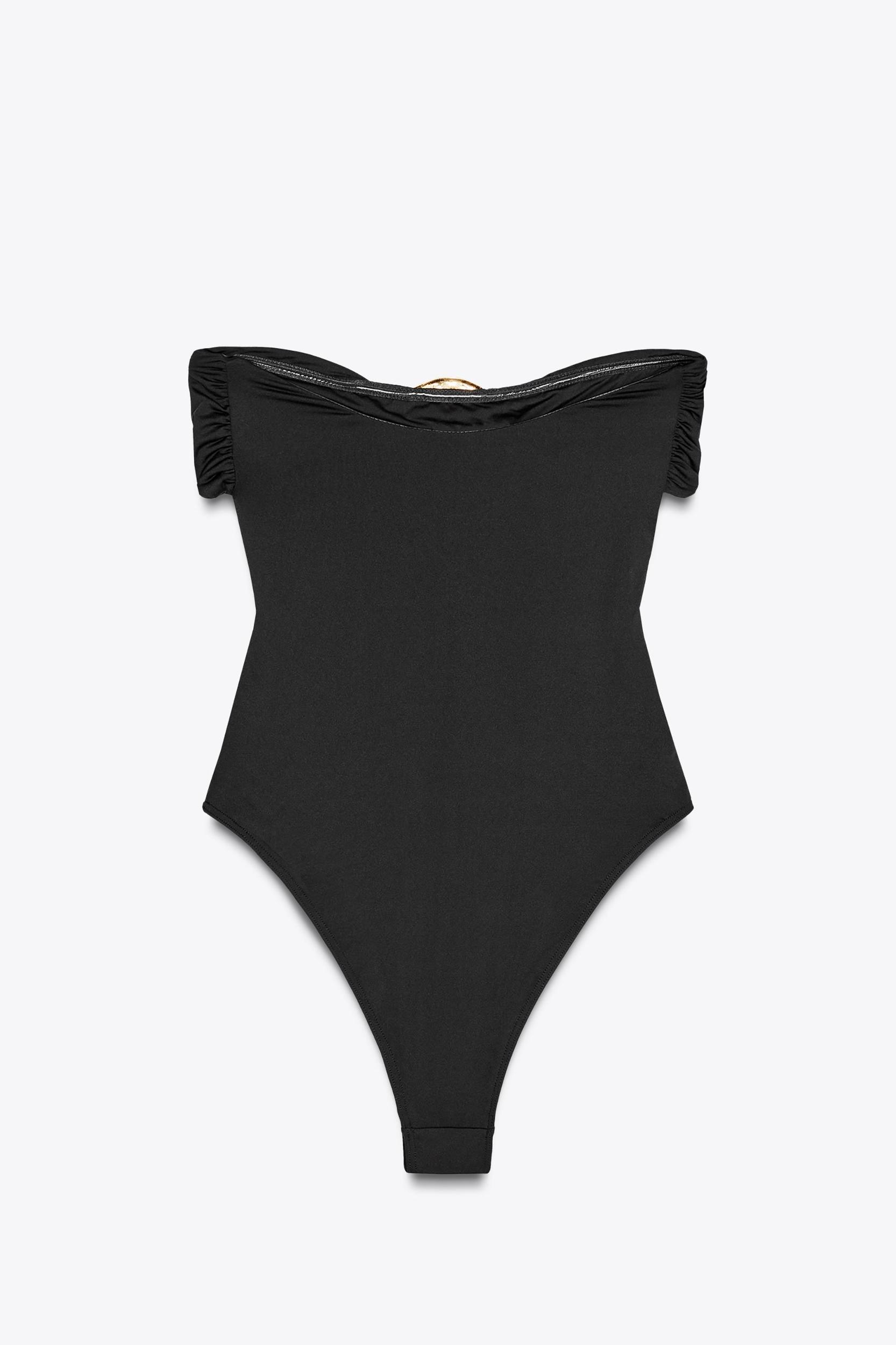 METAL TRIM BANDEAU SWIMSUIT Product Image