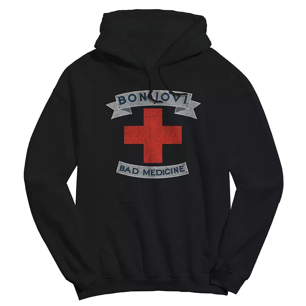 Men's Bon Jovi Bad Medicine Graphic Hoodie, Size: Large, Black Product Image