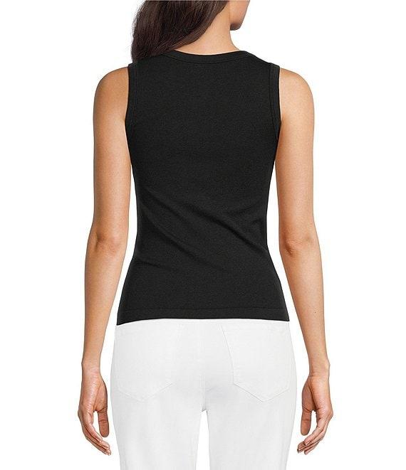 Gibson & Latimer Ribbed Knit Scoop Neck Sleeveless Tank Top Product Image