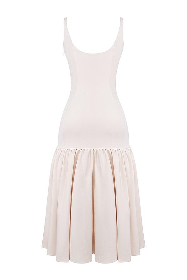 Amore  vintage cream dropped waist midi dress Product Image