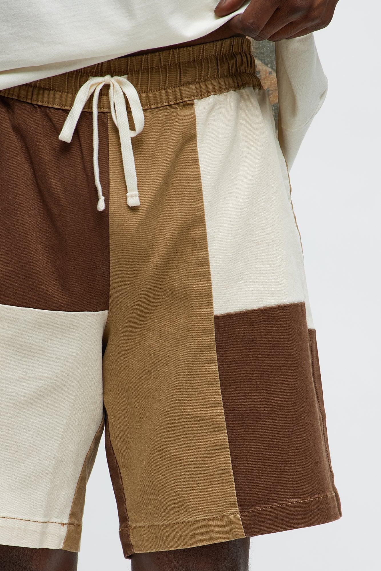 Blocked Again Shorts - Brown Combo Male Product Image